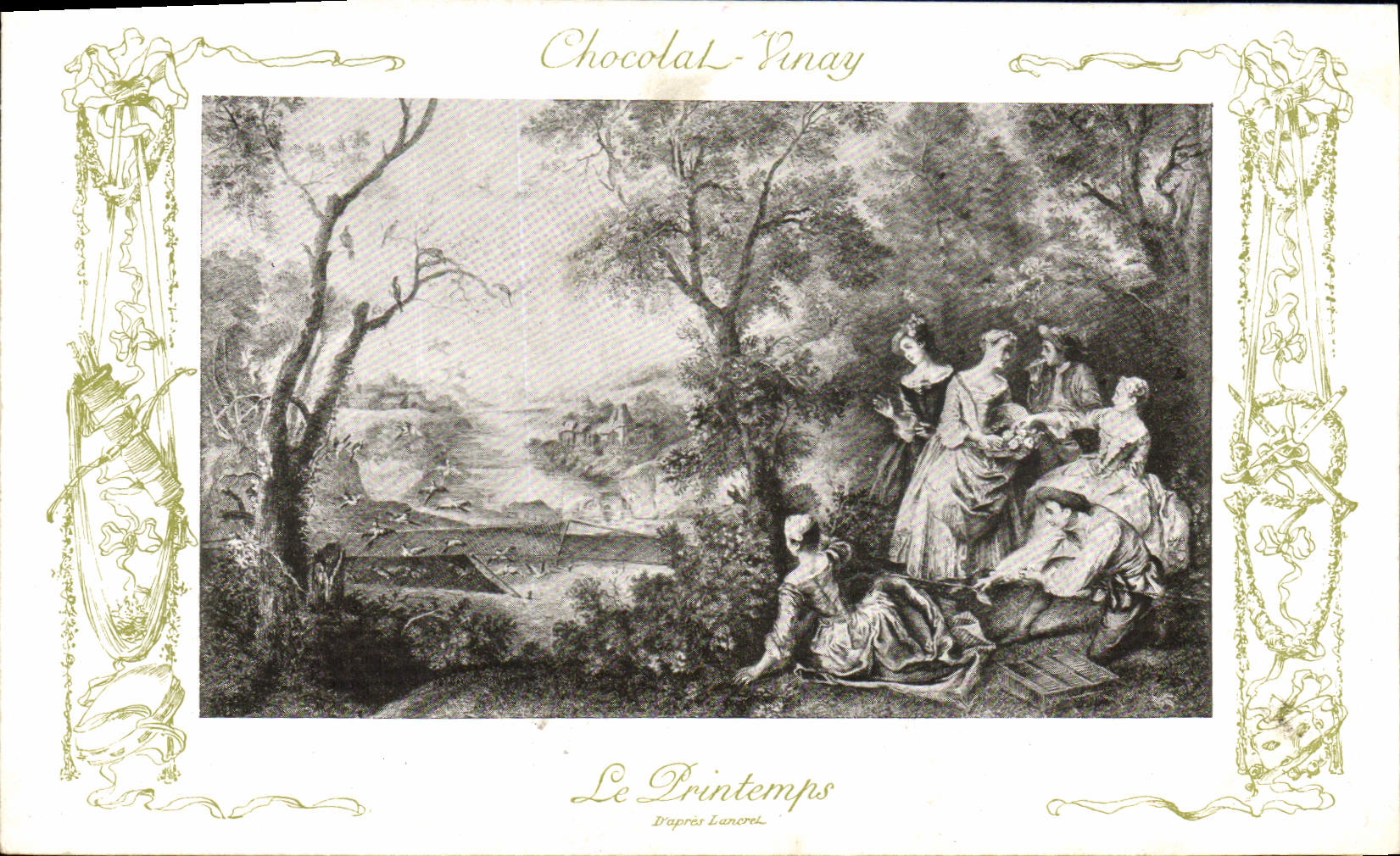 CPA Fantaisie Publicite Chocolat Vinay Le printemps Lancret