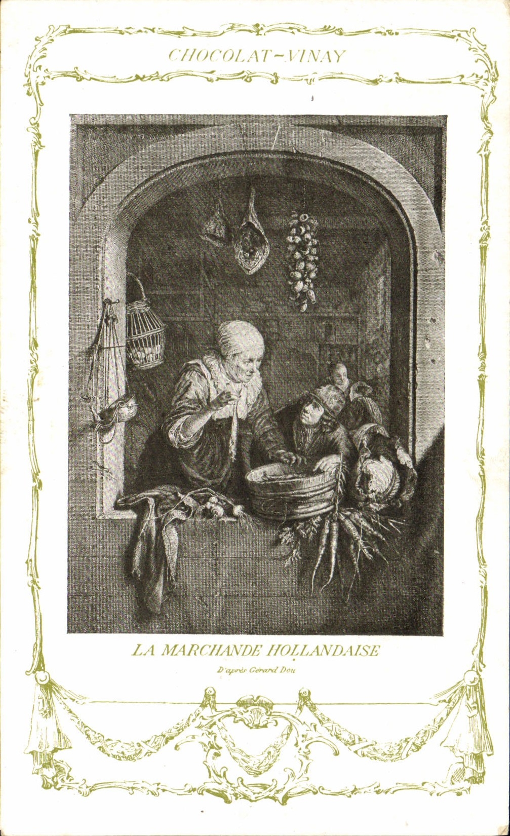 CPA Fantaisie Publicite Chocolat Vinay La marchande hollandaise Gerard Dou