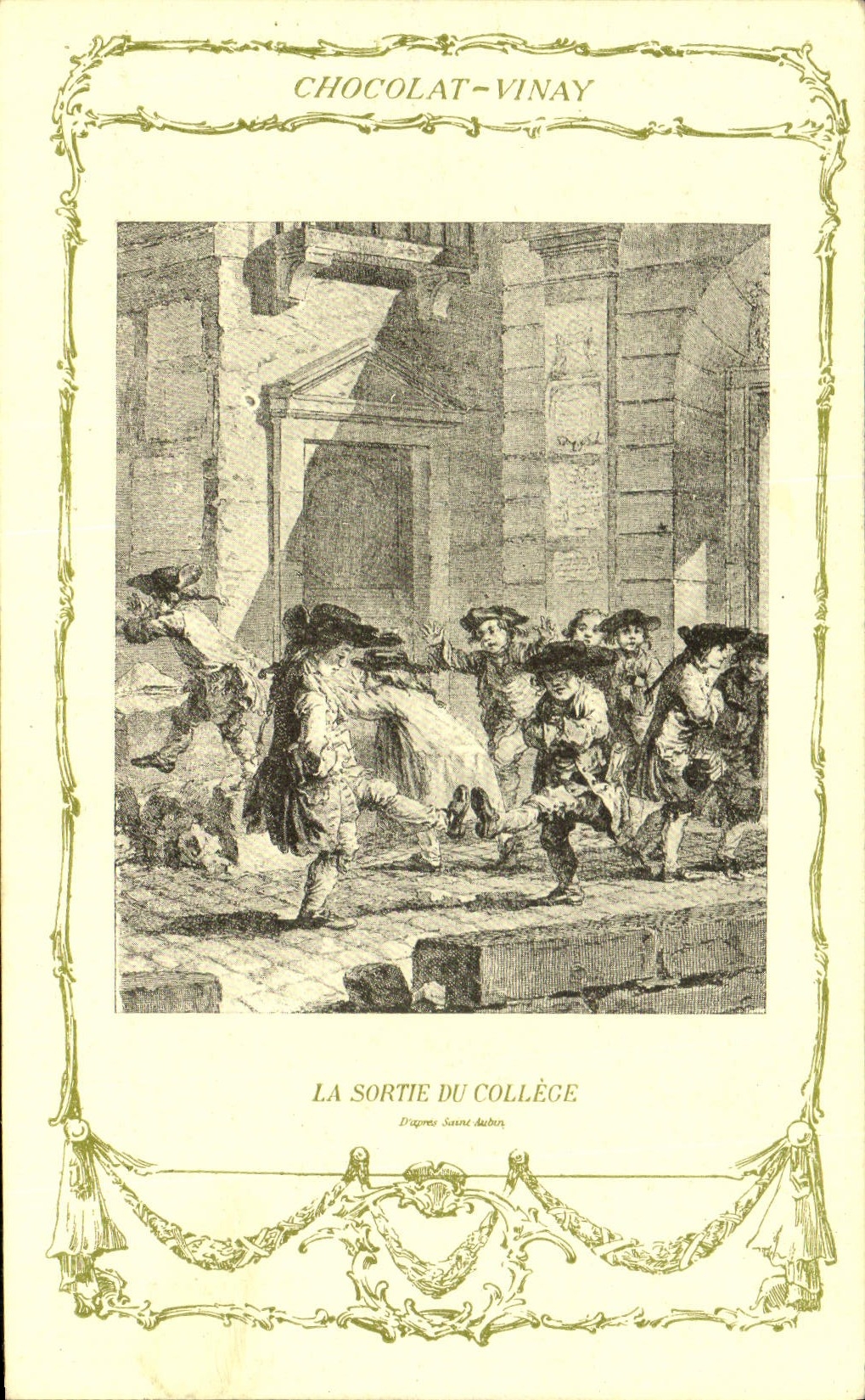 CPA Fantaisie Publicite Chocolat Vinay La sortie du collage Saint Aubin Enfants