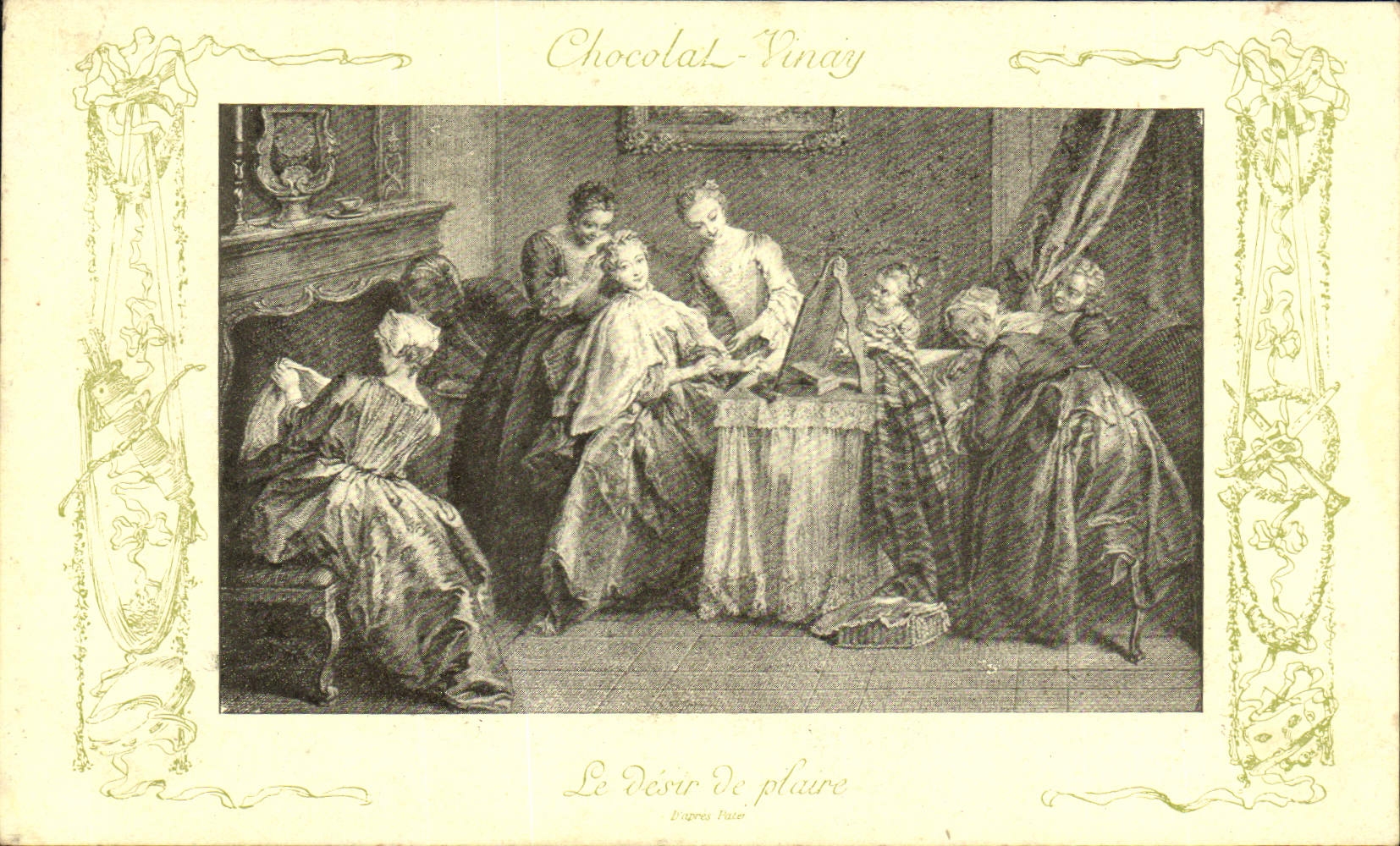 VINTAGE POSTCARD Fantasy Publicity Vinay Chocolate the desire to like Lord's Prayer Hairdresser