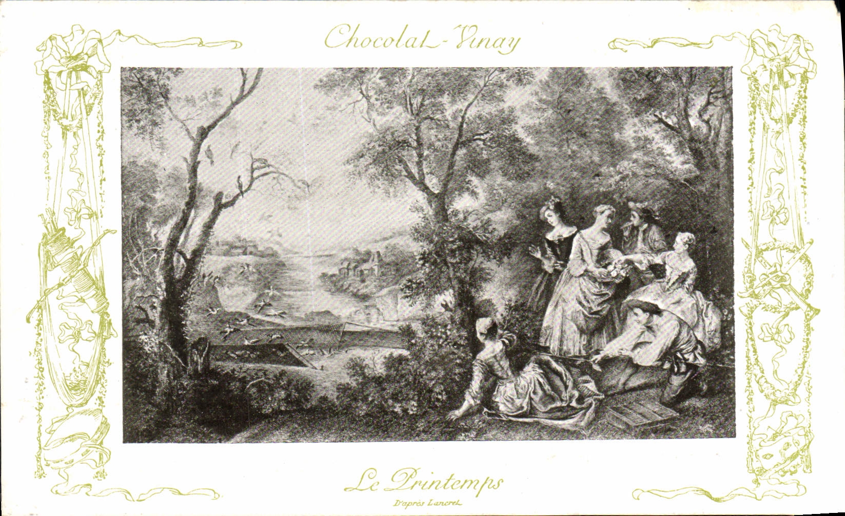 CPA Fantaisie Publicite Chocolat Vinay Le printemps Lancret