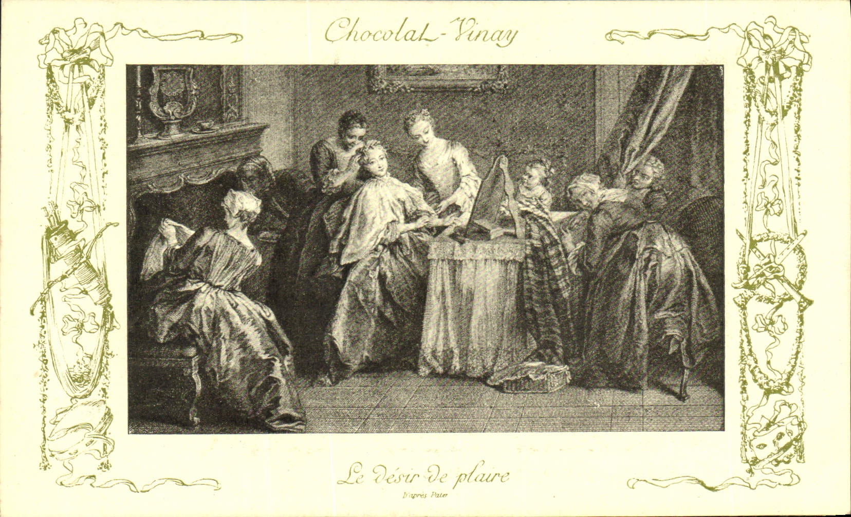 VINTAGE POSTCARD Fantasy Publicity Vinay Chocolate the desire to like Lord's Prayer Coiuffure Hairdresser
