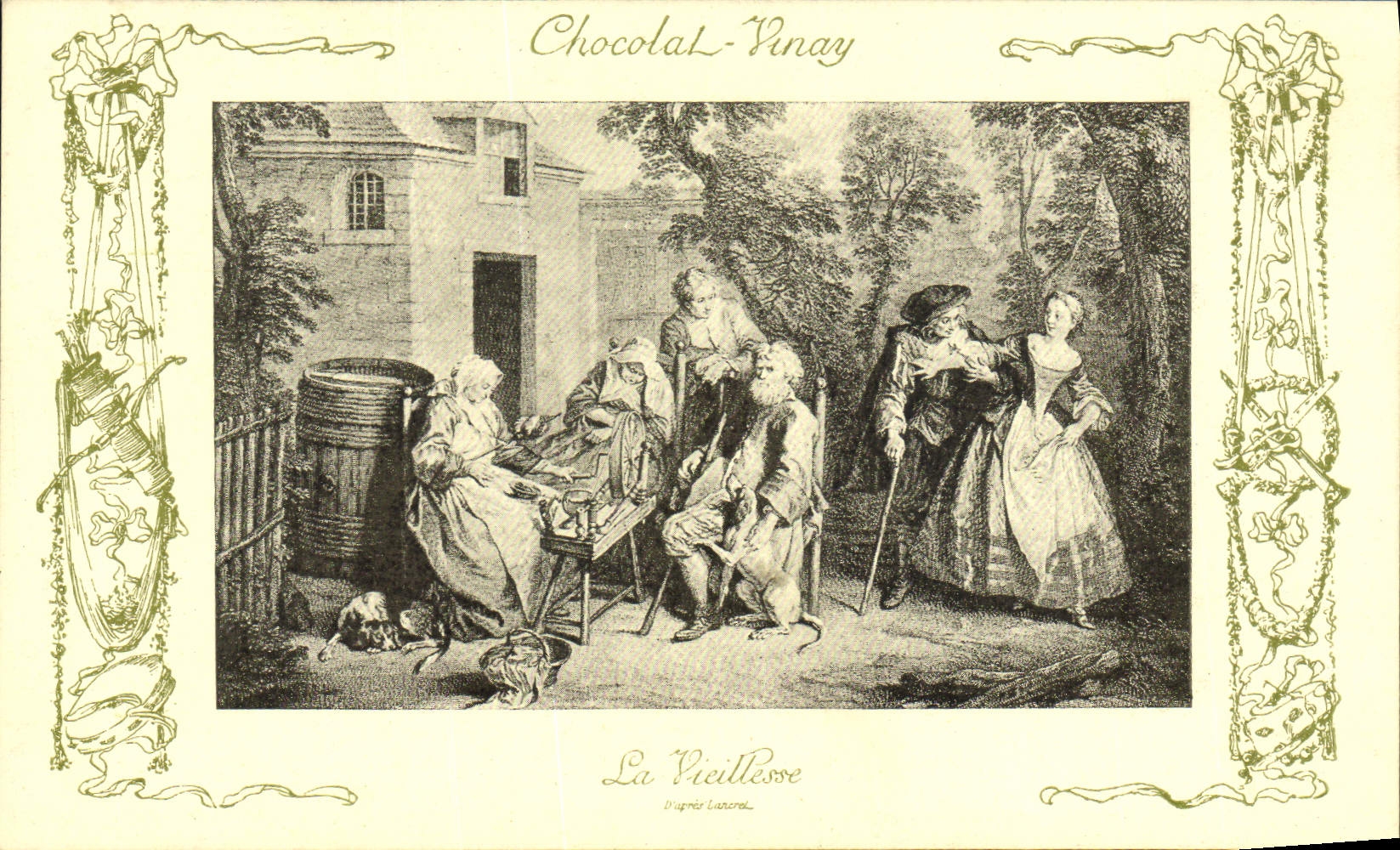 CPA Fantaisie Publicite Chocolat Vinay La vieillesse Lancret