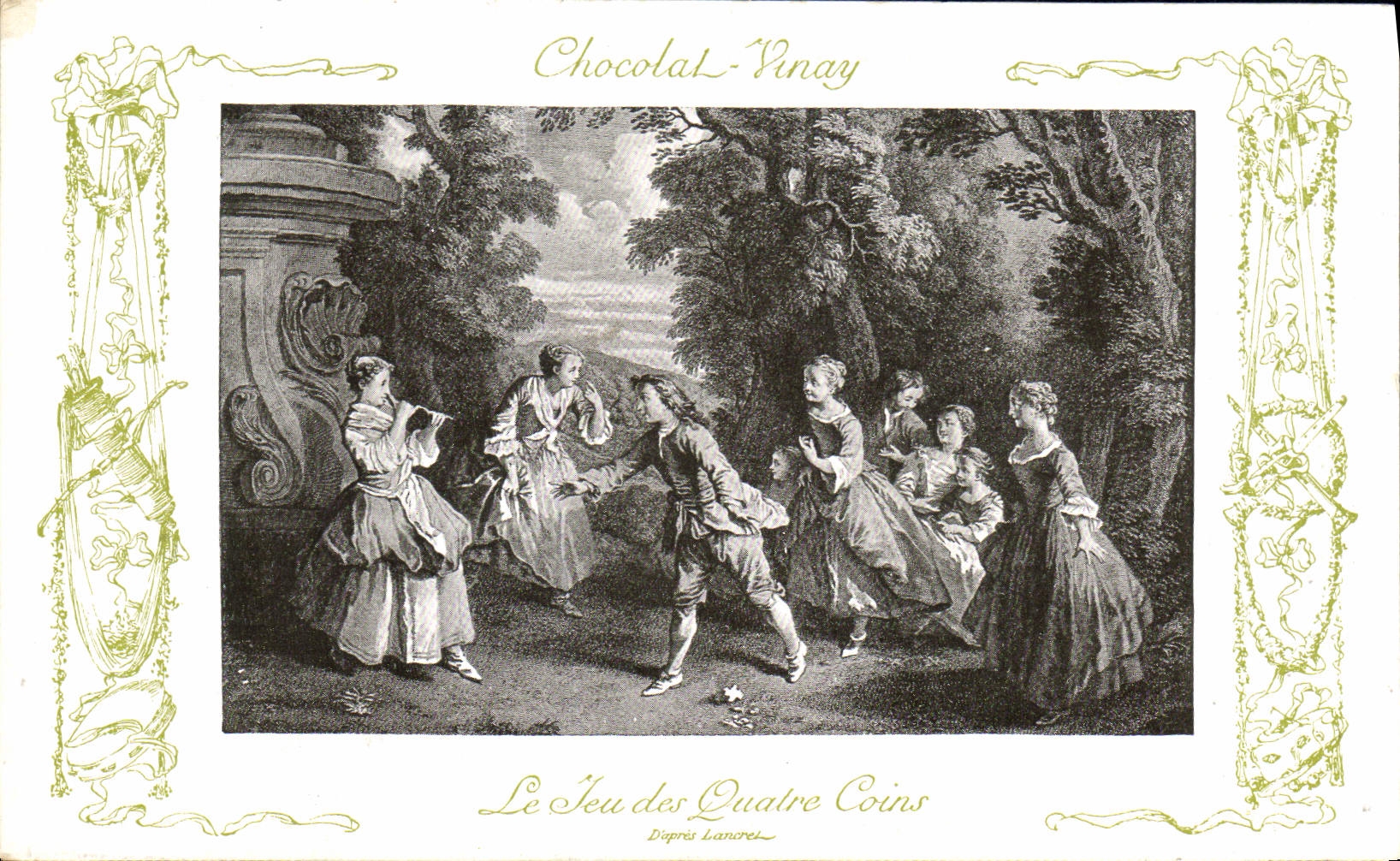 CPA Fantaisie Publicite Chocolat Vinay le jeu des quatre coins Lancret