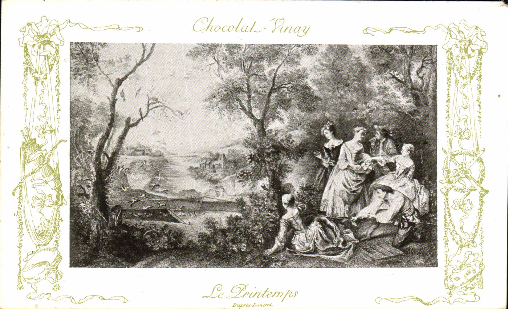 CPA Fantaisie Publicite Chocolat Vinay Le printemps Lancret