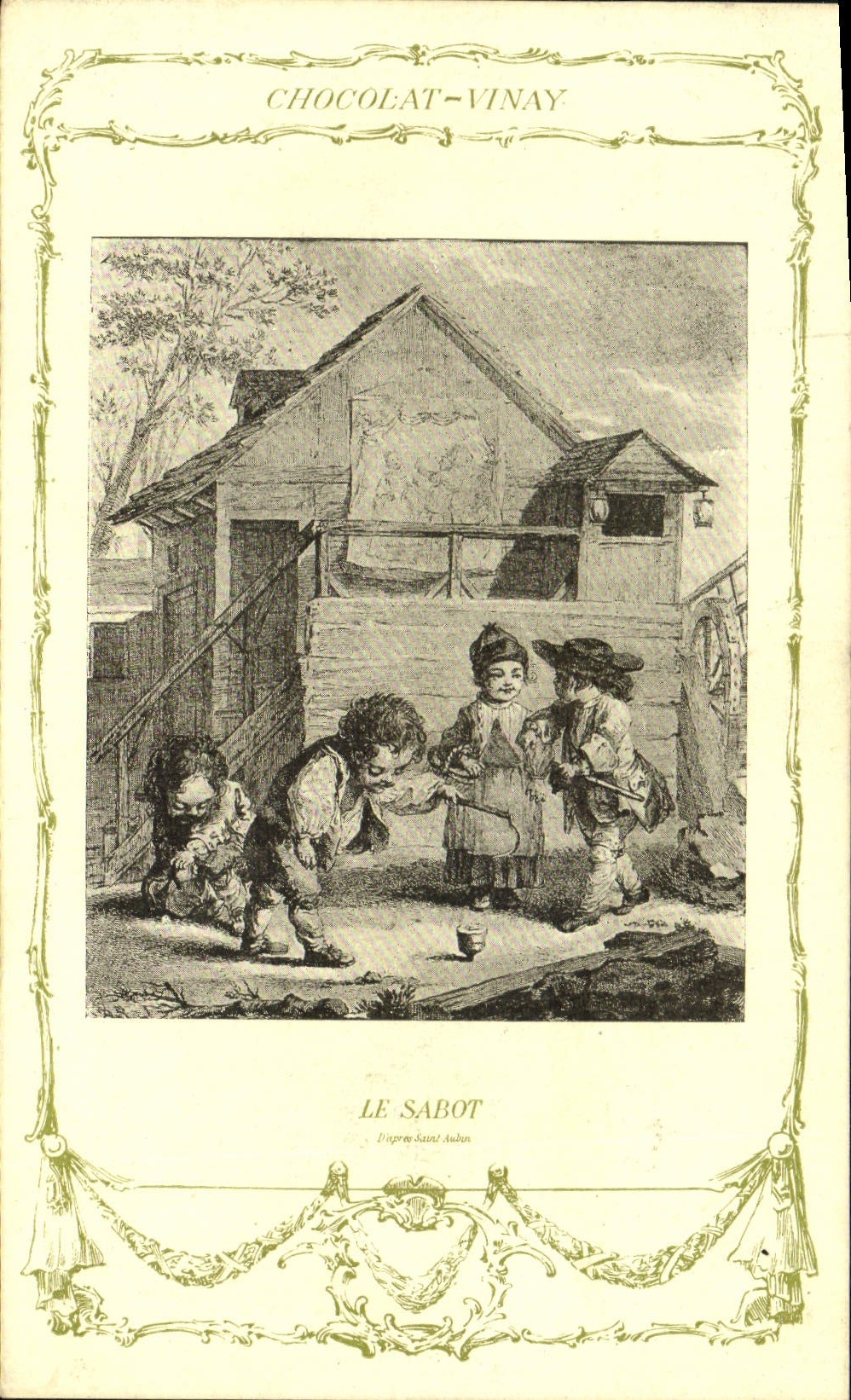 CPA Fantaisie Publicite Chocolat Vinay Le sabot Saint Aubin Enfants