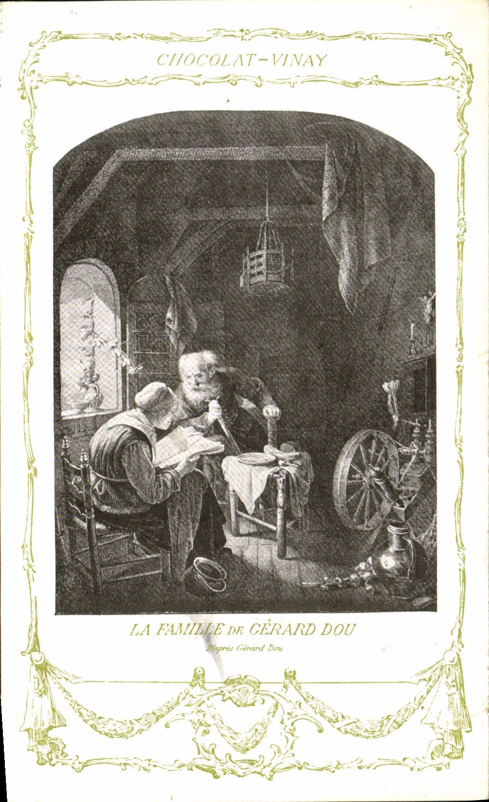 CPA Fantaisie Publicite Chocolat Vinay La famille de Gerard Dou