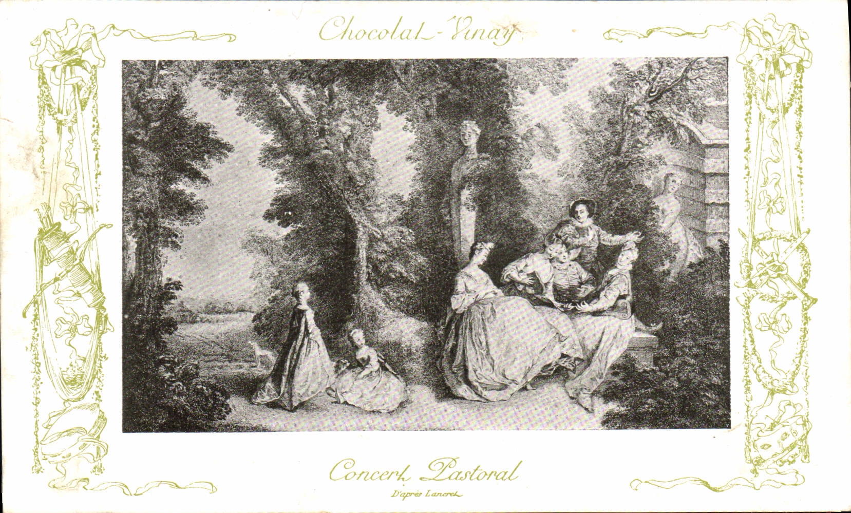 CPA Fantaisie Publicite Chocolat Vinay Concert pastoral Lancret