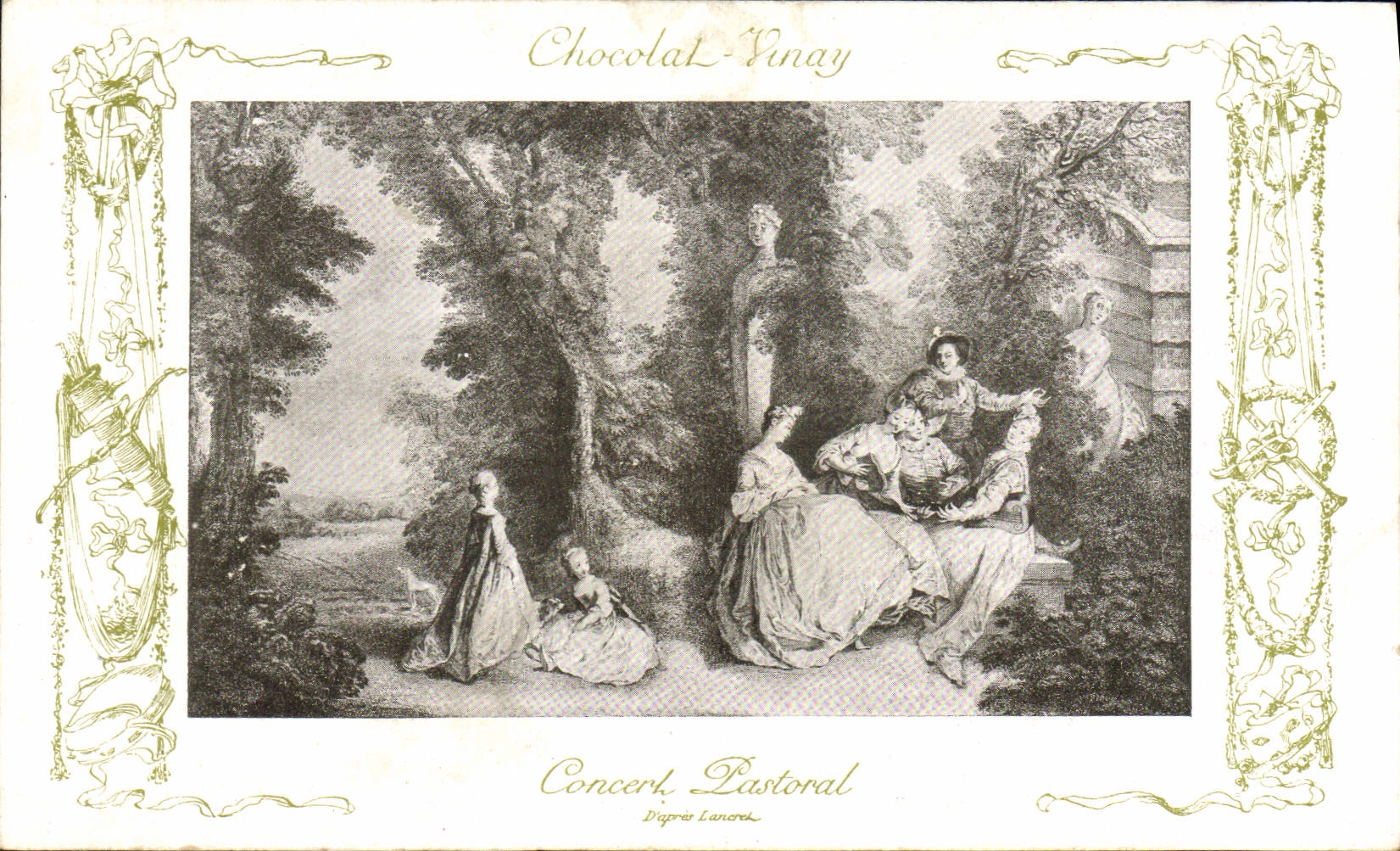 CPA Fantaisie Publicite Chocolat Vinay Concert pastoral Lancret