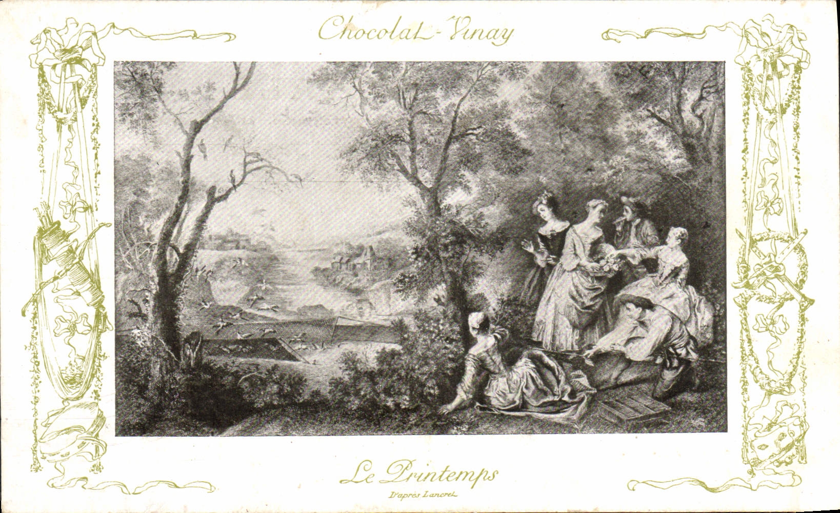 CPA Fantaisie Publicite Chocolat Vinay Le Printemps Lancret