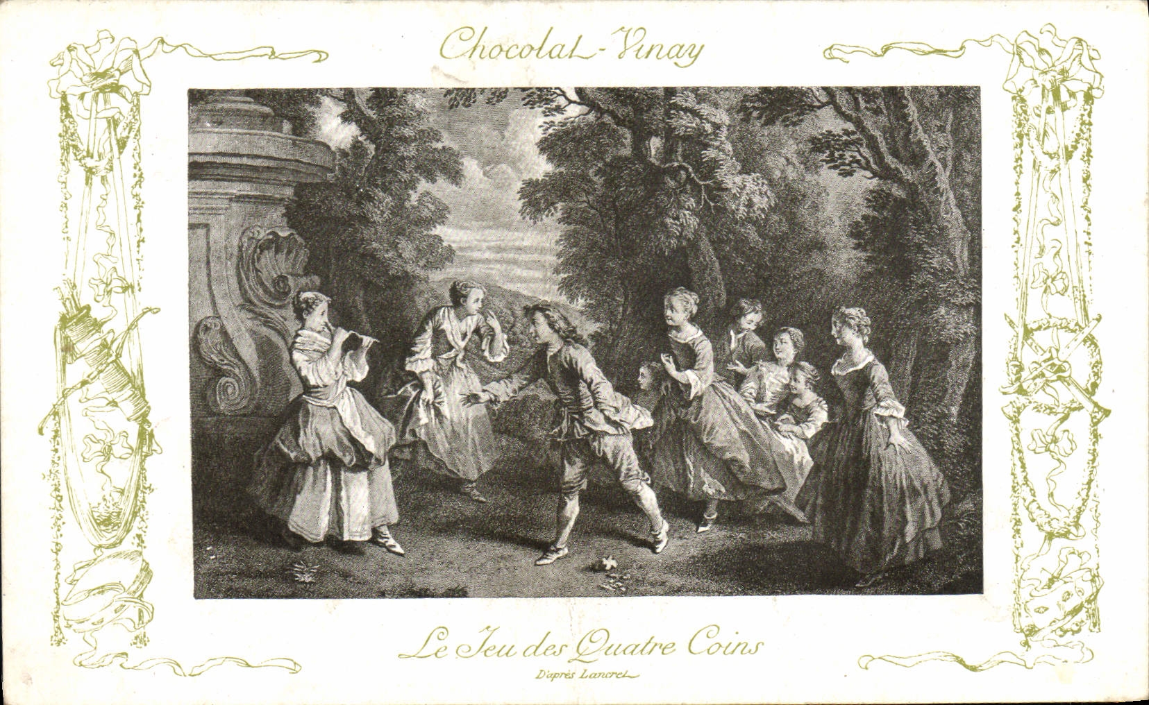 CPA Fantaisie Publicite Chocolat Vinay Le jeu des quatre coins Lancret Enfants