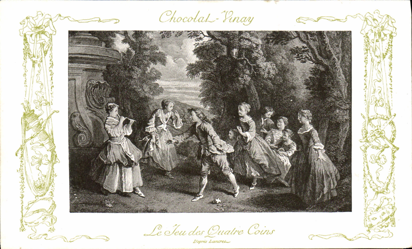 CPA Fantaisie Publicite Chocolat Vinay Le jeu des quatre coins Lancret Enfants