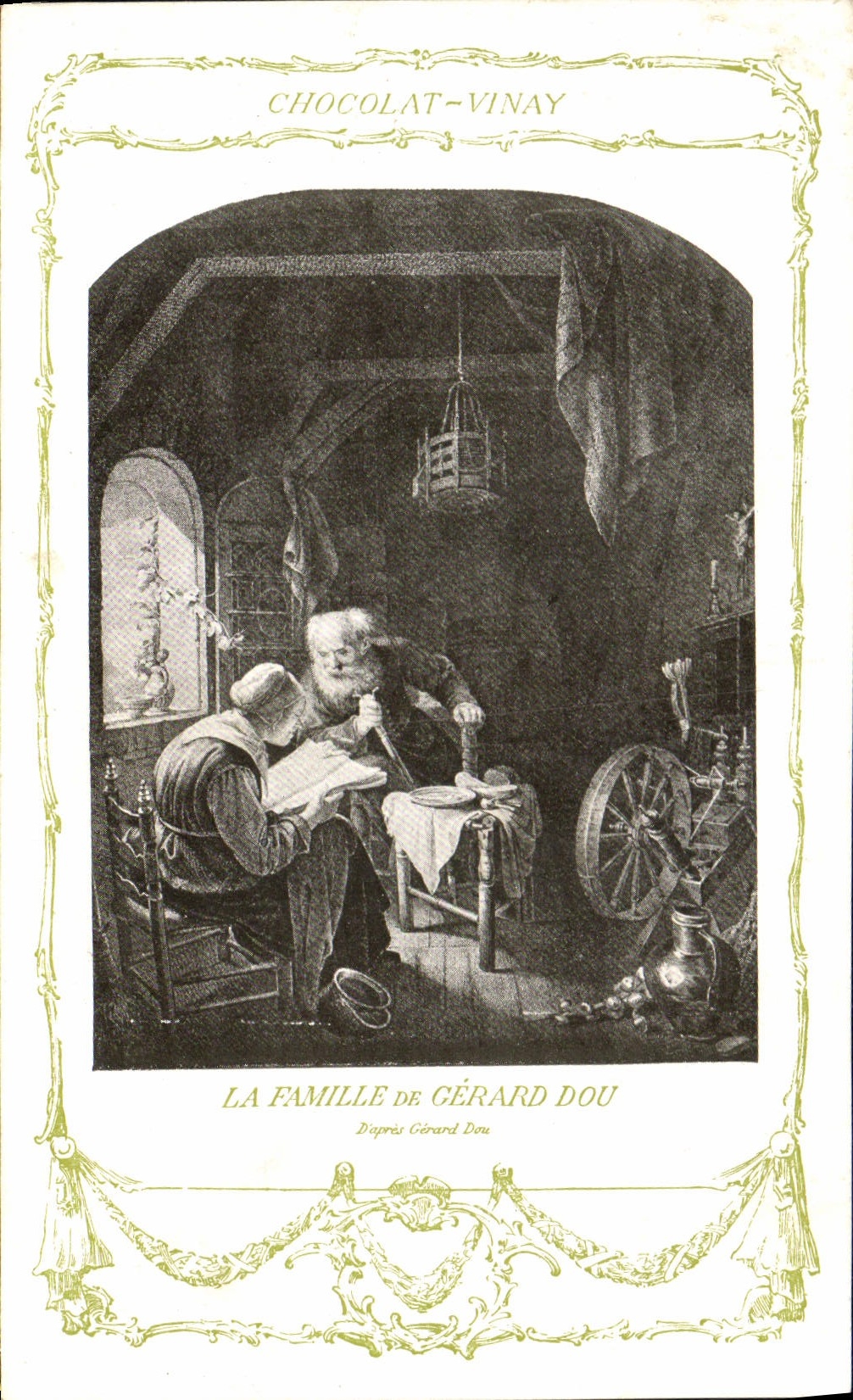 CPA Fantaisie Publicite Chocolat Vinay La famille de Gerard Dou