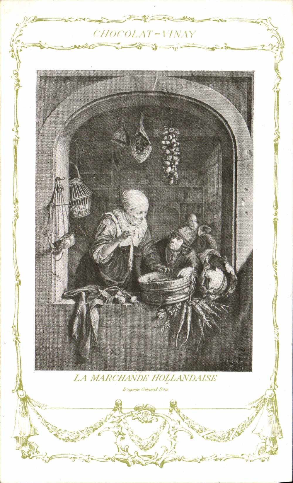 CPA Fantaisie Publicite Chocolat Vinay La marchande hollandaise Gerard Dou