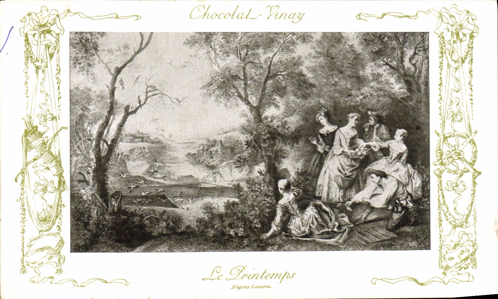 CPA Fantaisie Publicite Chocolat Vinay Le Printemps Lancret