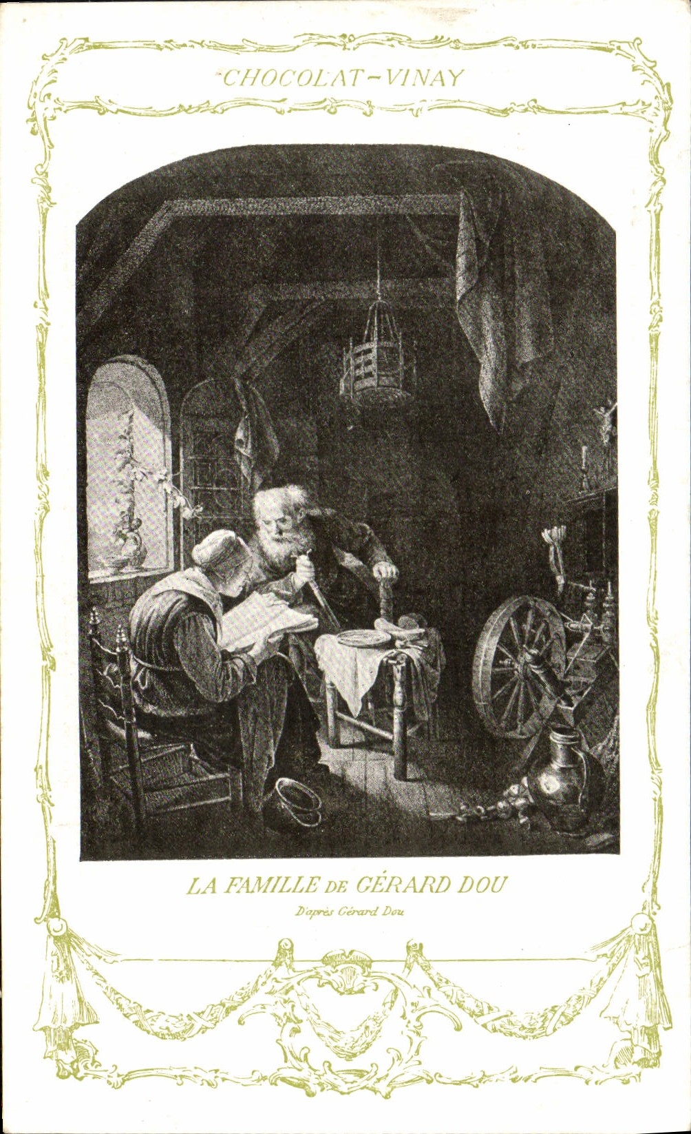 CPA Fantaisie Publicite Chocolat Vinay La famille de Gerard Dou