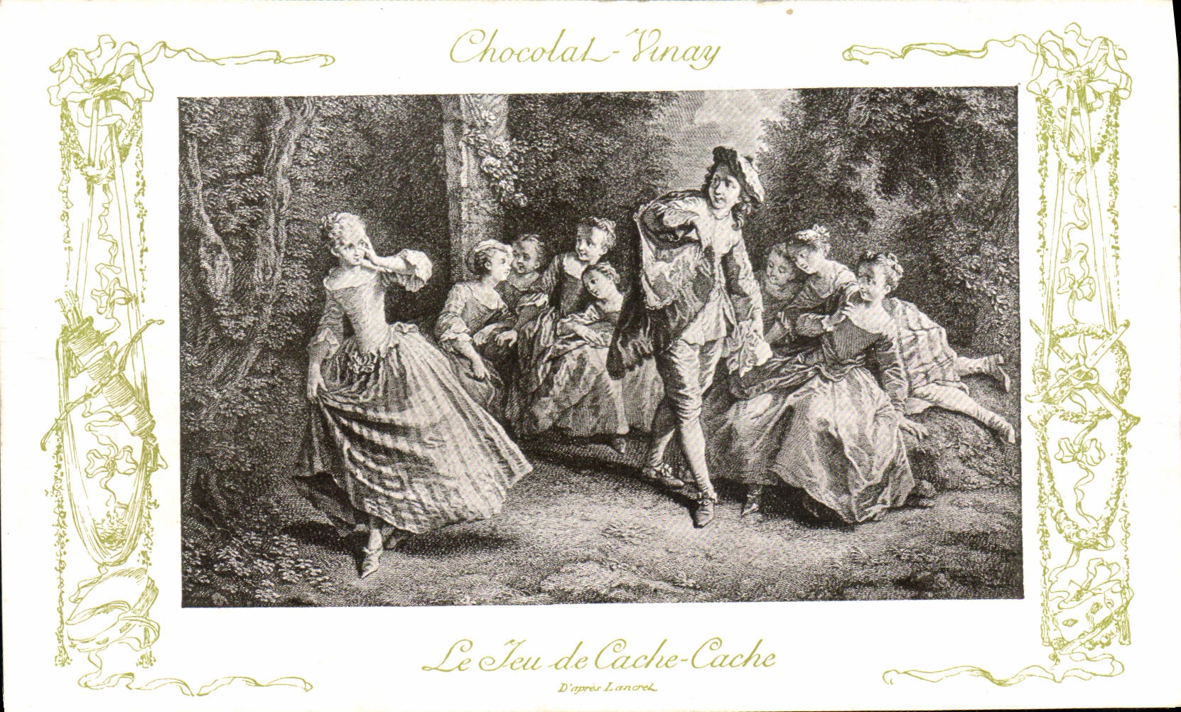 CPA Fantaisie Publicite Chocolat Vinay Le jeu de cache cache Lancret 