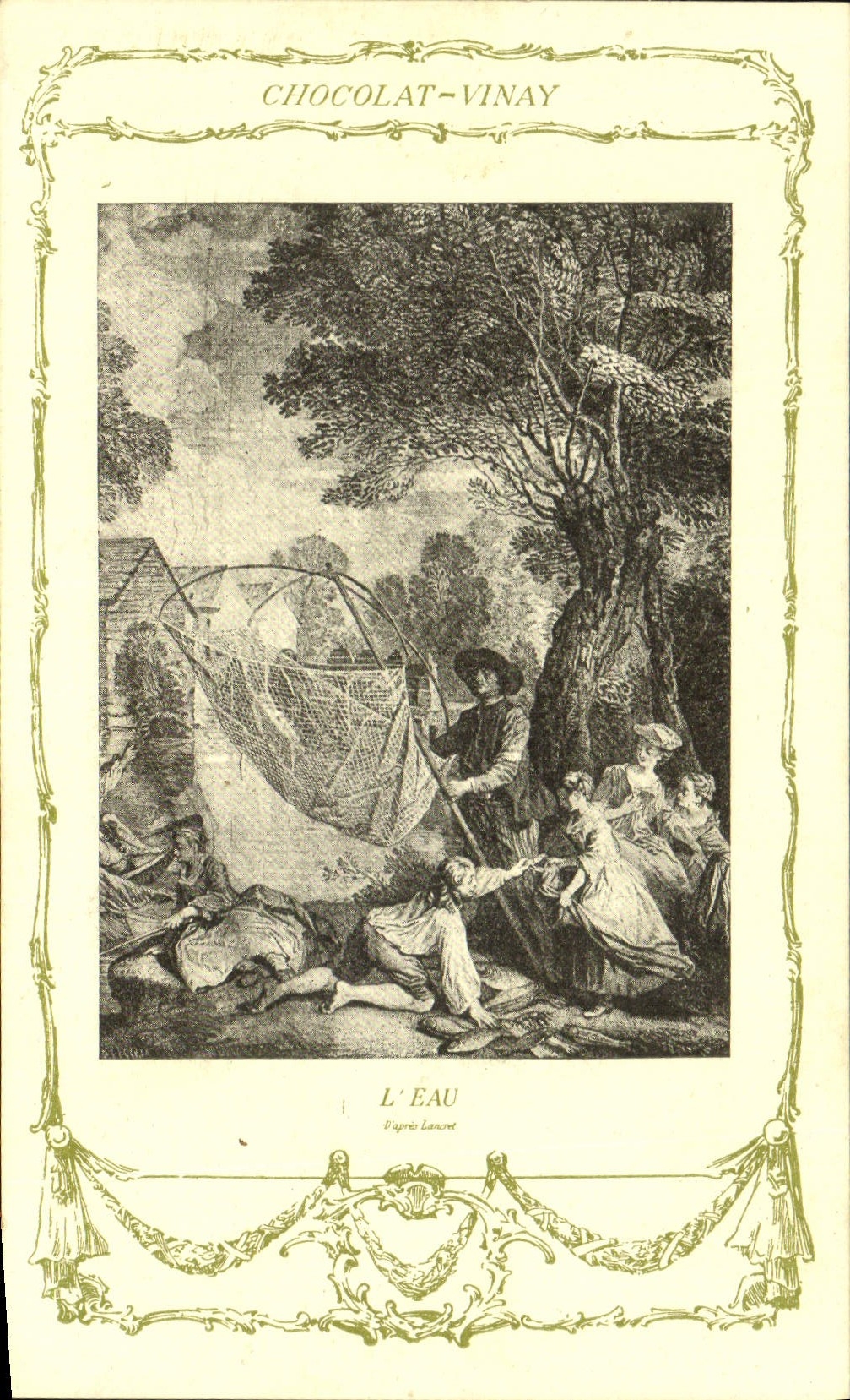 CPA Fantaisie Publicite Chocolat Vinay L'eau Lancret Peche pecheur 