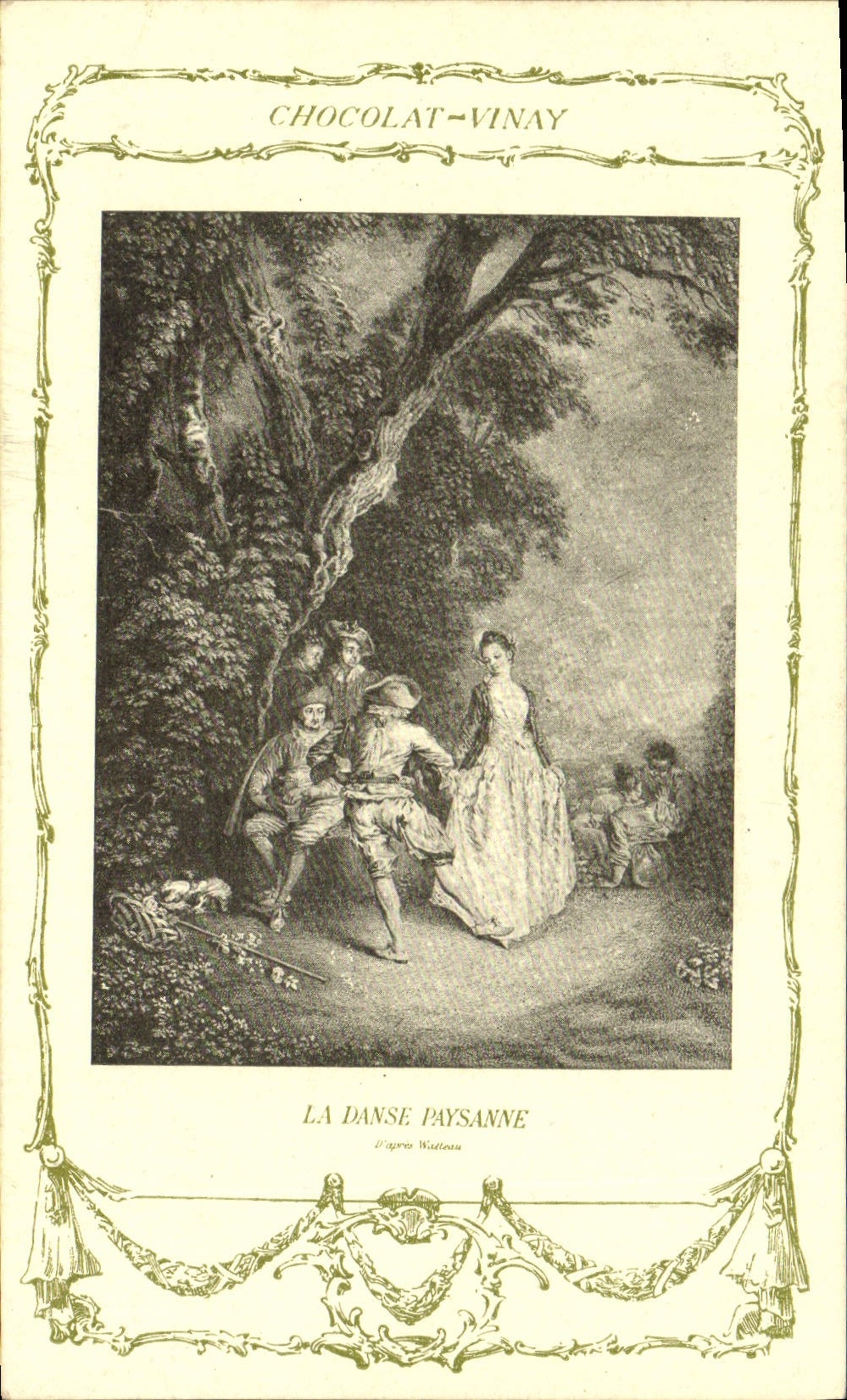 CPA Fantaisie Publicite Chocolat Vinay La danse paysanne Watteau