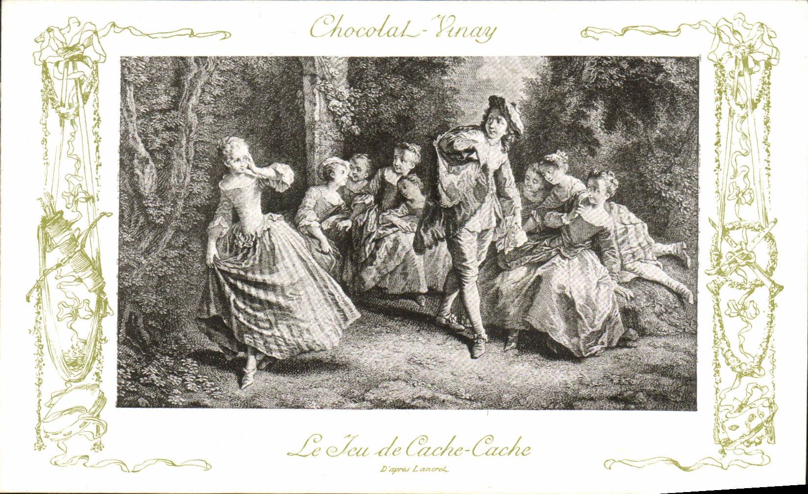 CPA Fantaisie Publicite Chocolat Vivay le jeu de cache cache Lancret
