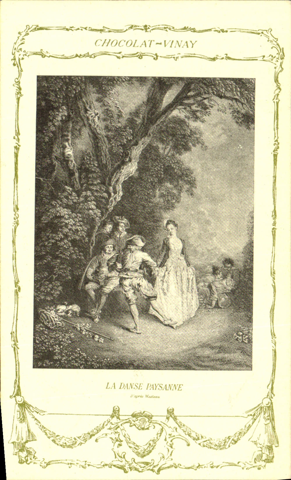 CPA Fantaisie Publicite Chocolat Vivay La danse paysanne Watteau