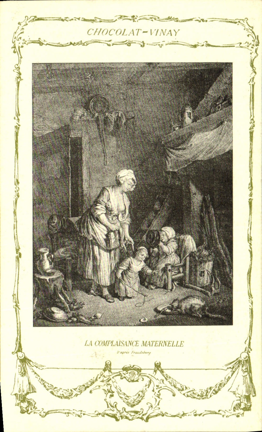 VINTAGE POSTCARD Fantasy Publicity Vivay Chocolate maternal kindness Freudeberg Children