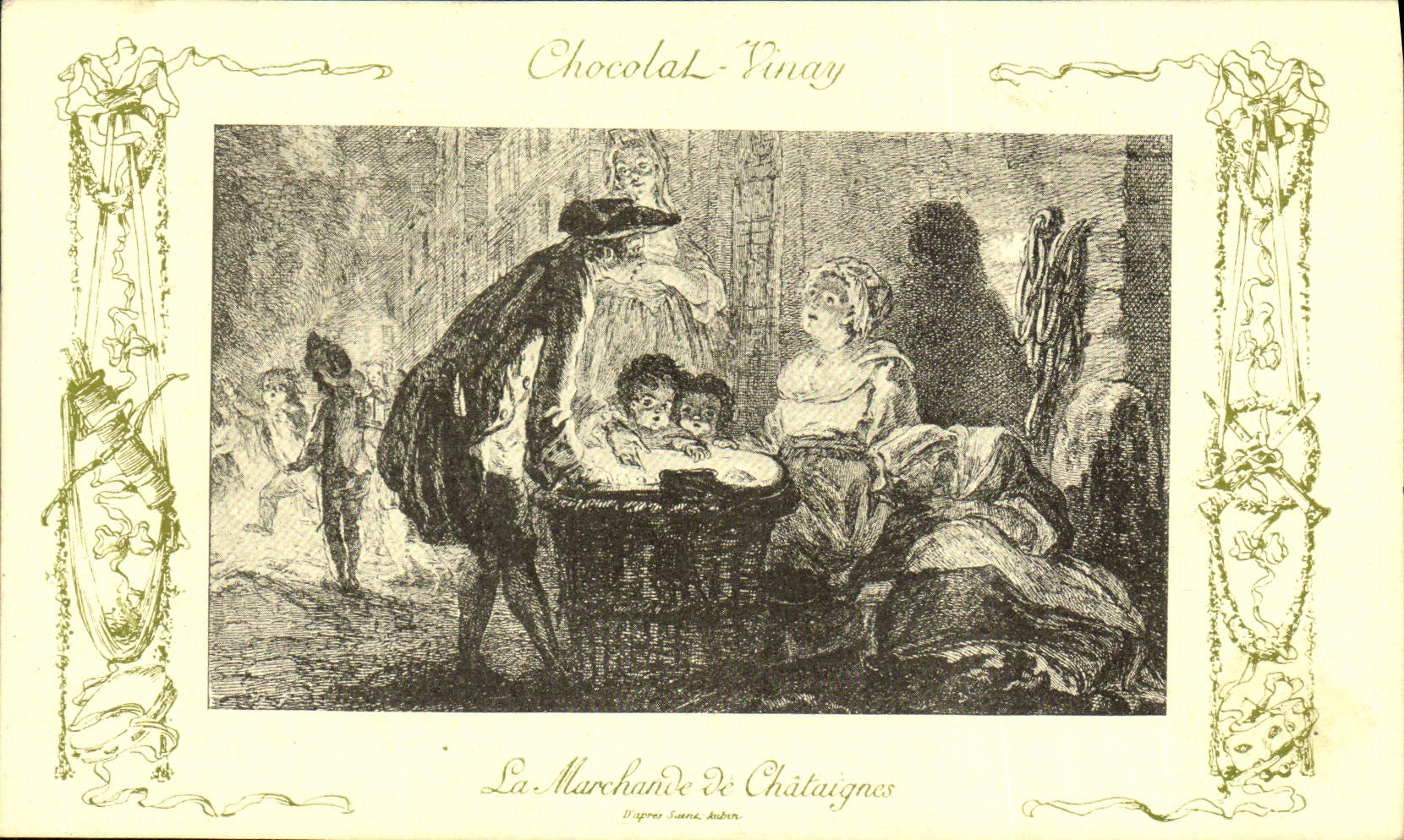 CPA Fantaisie Publicite Chocolat Vivay La marchande de chataignes 