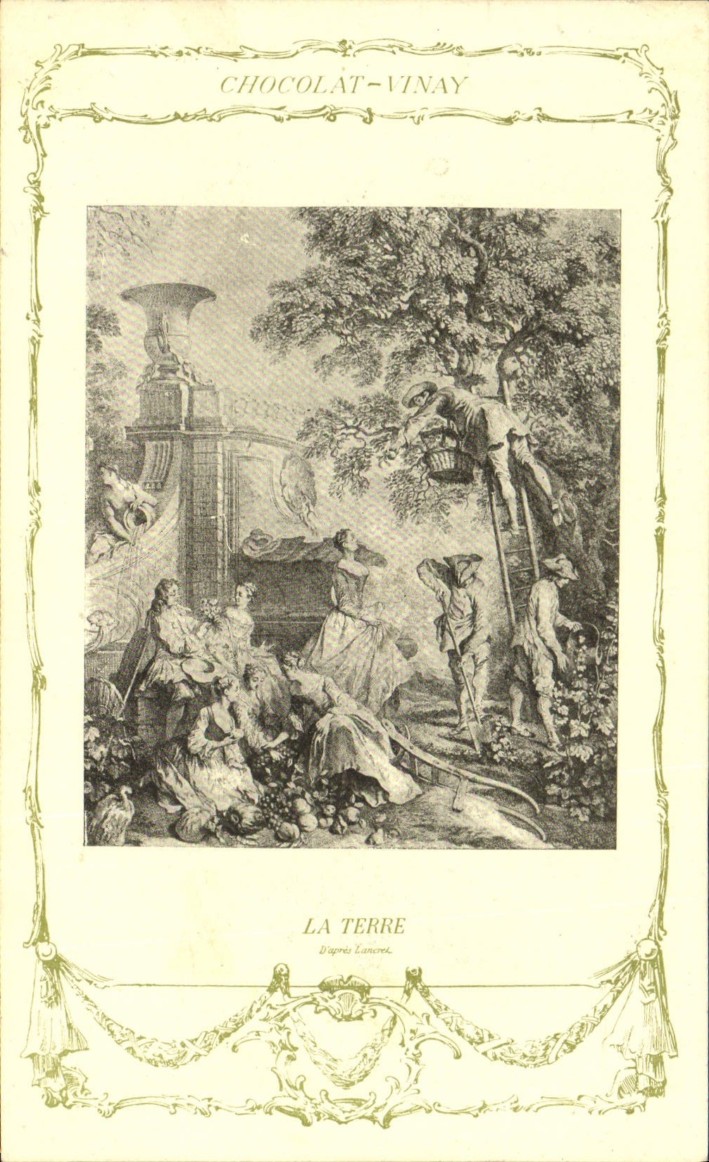 CPA Fantaisie Publicite Chocolat Vivay La terre Lancret 