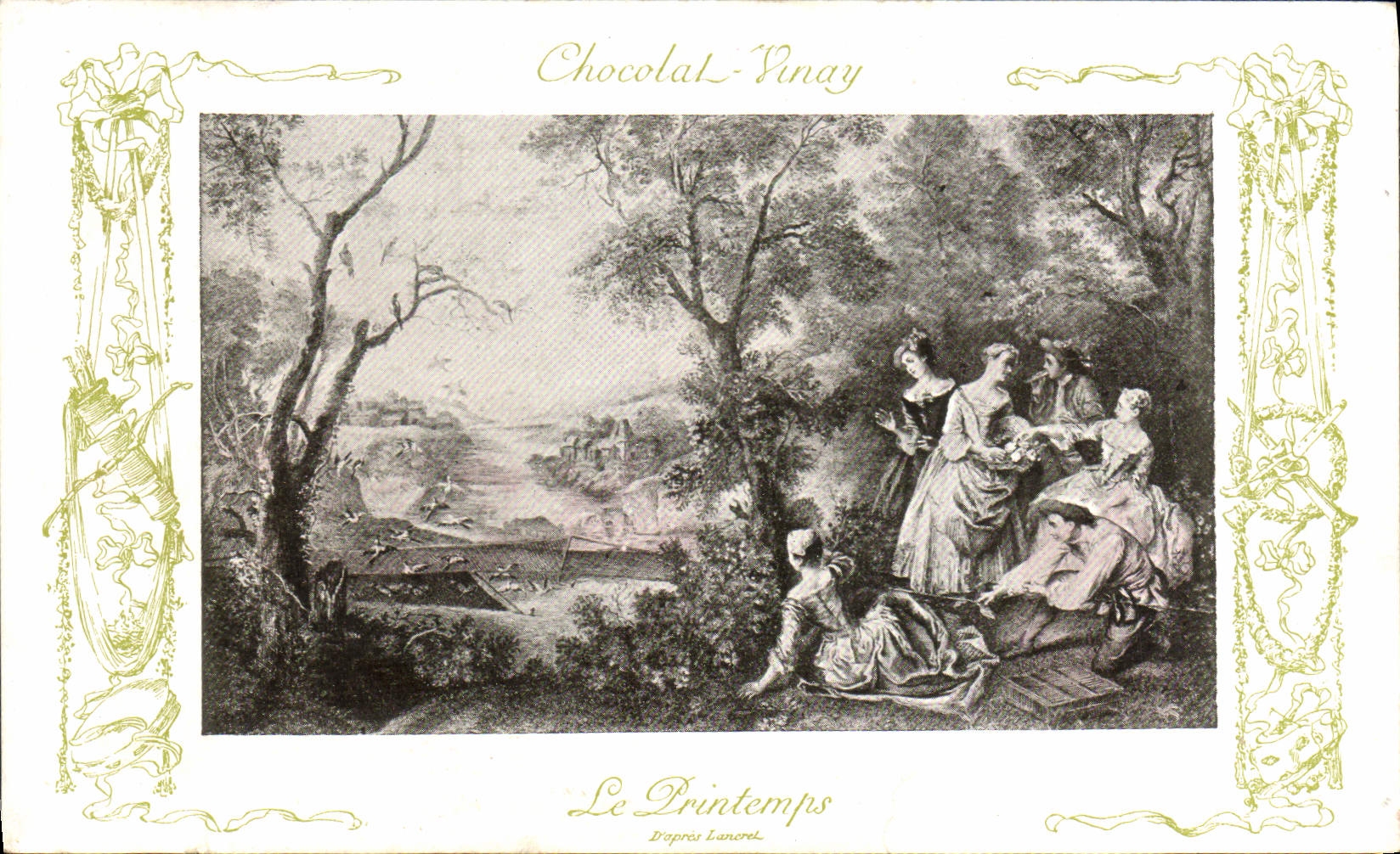 CPA Fantaisie Publicite Chocolat Vivay Le printemps lancret 