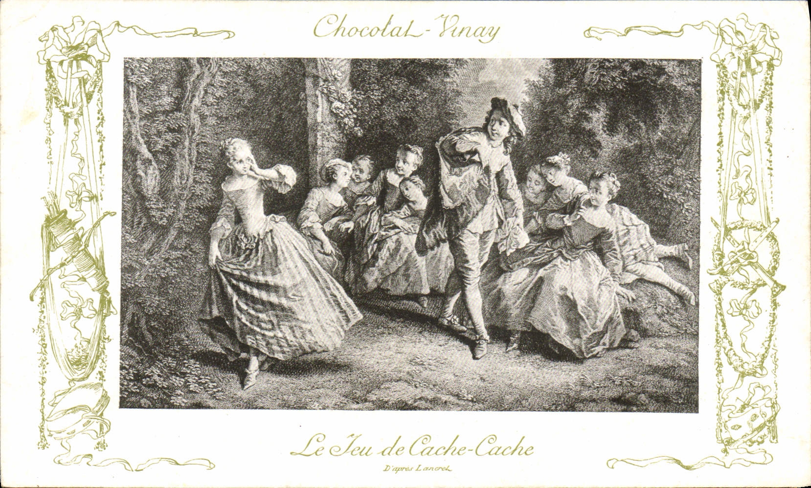 CPA Fantaisie Publicite Chocolat Vivay Le jeu de cache cache Lancret