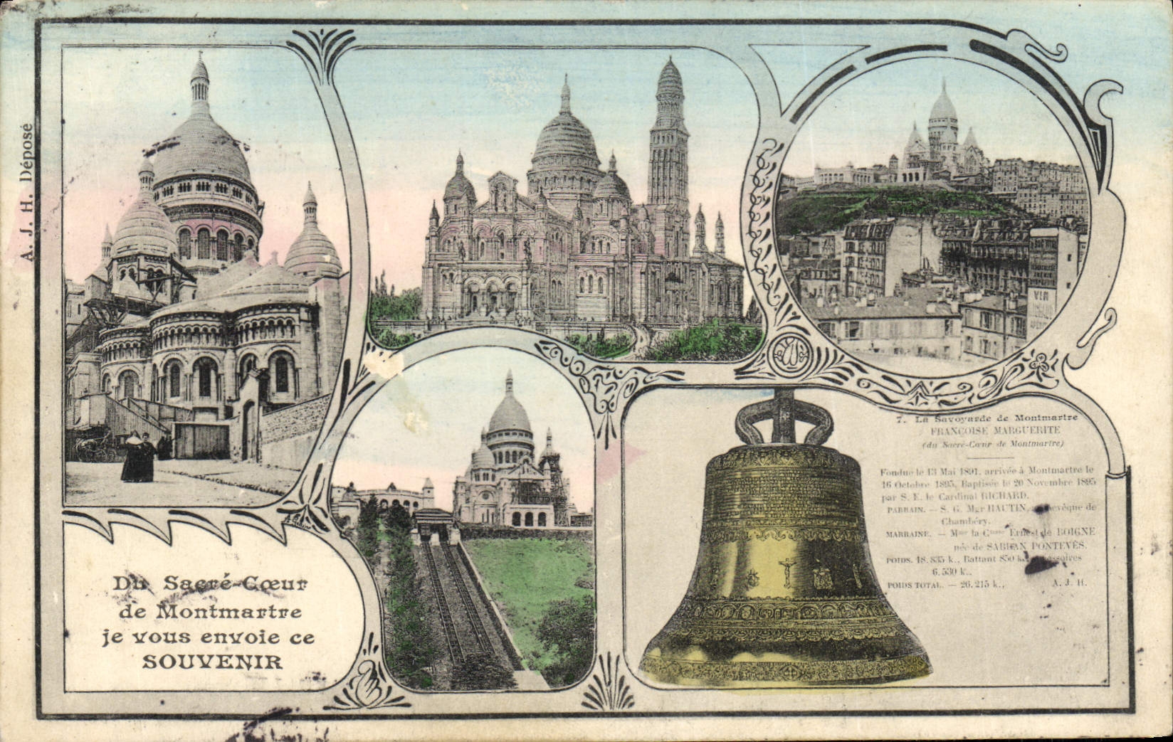 VINTAGE POSTCARD Paris Montmartre Bell