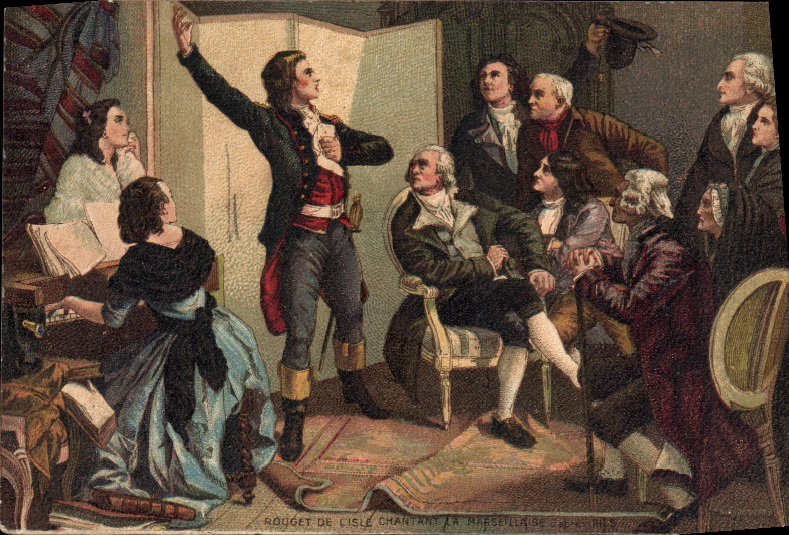 CPA Fantaisie Rouget de l'Isle chantant la Marseillaise 