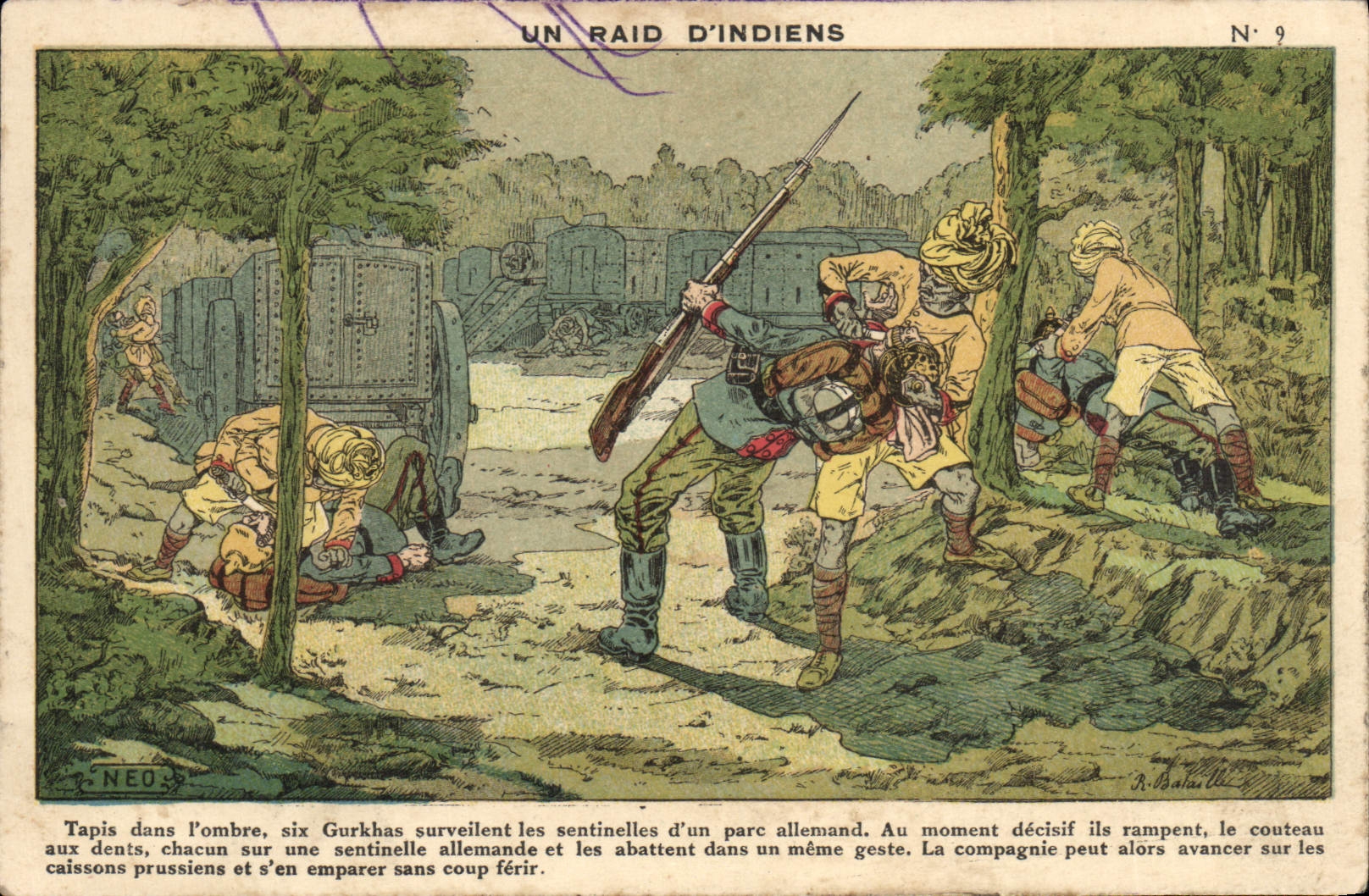 CPA Un raid d'indiens Militaria 