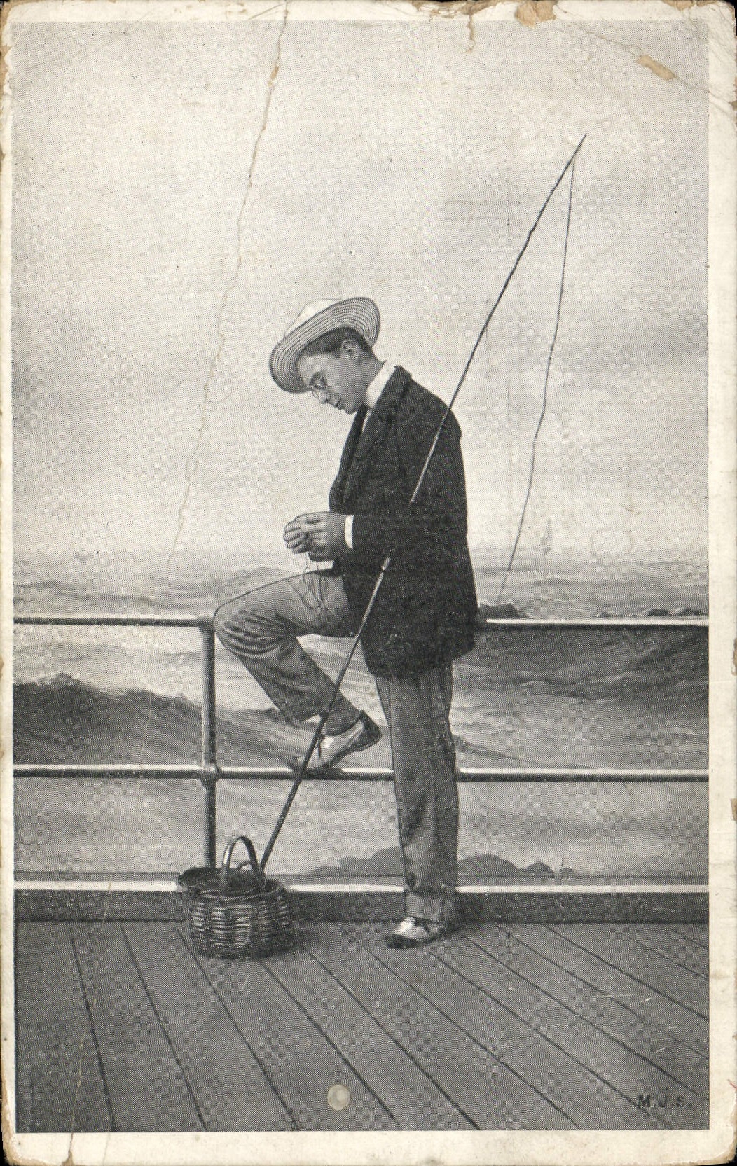 CPA Fantaisie Homme Peche Pecheur 