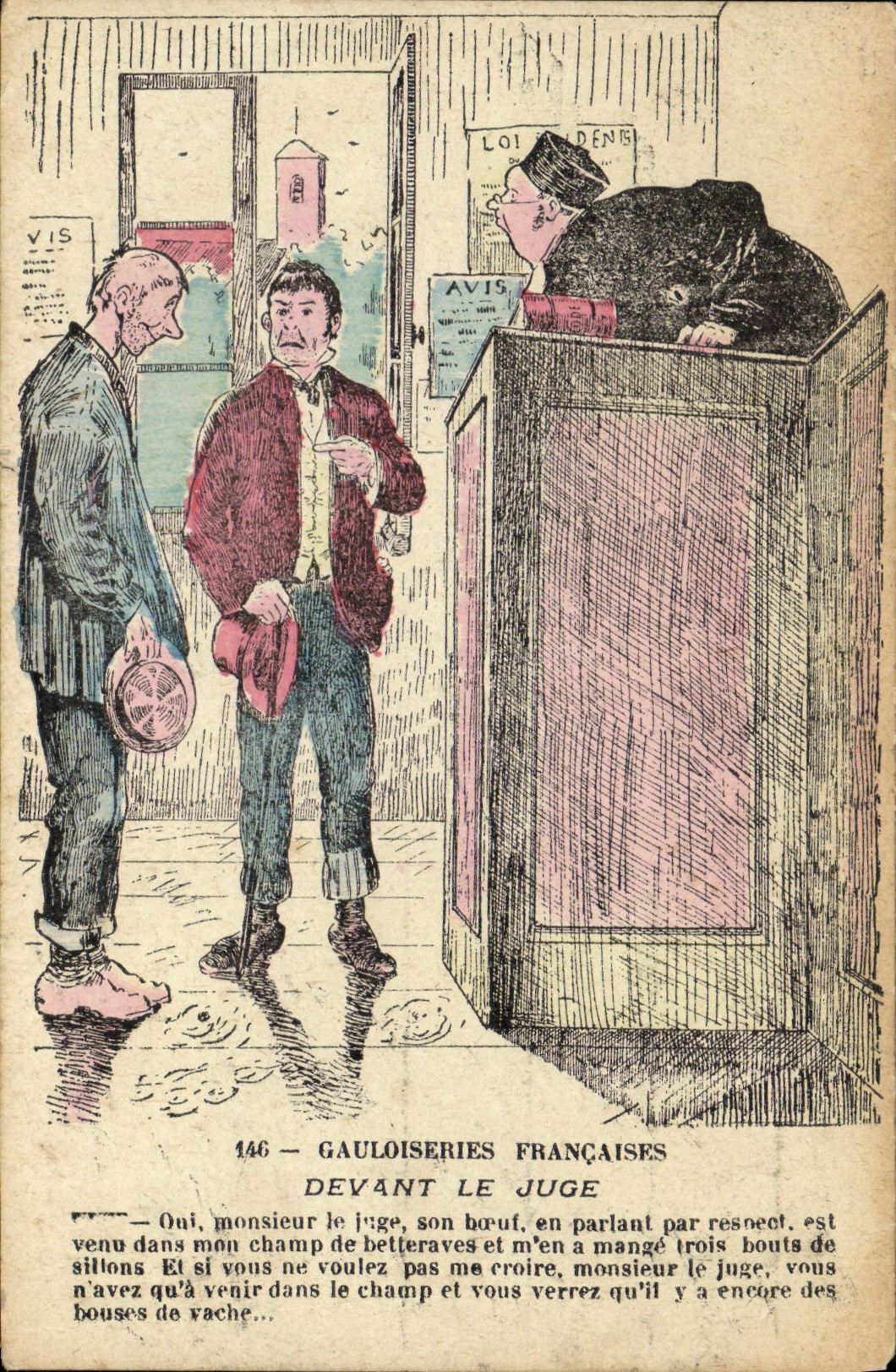 CPA Fantaisie Gauloiseries Francaises Devant le juge