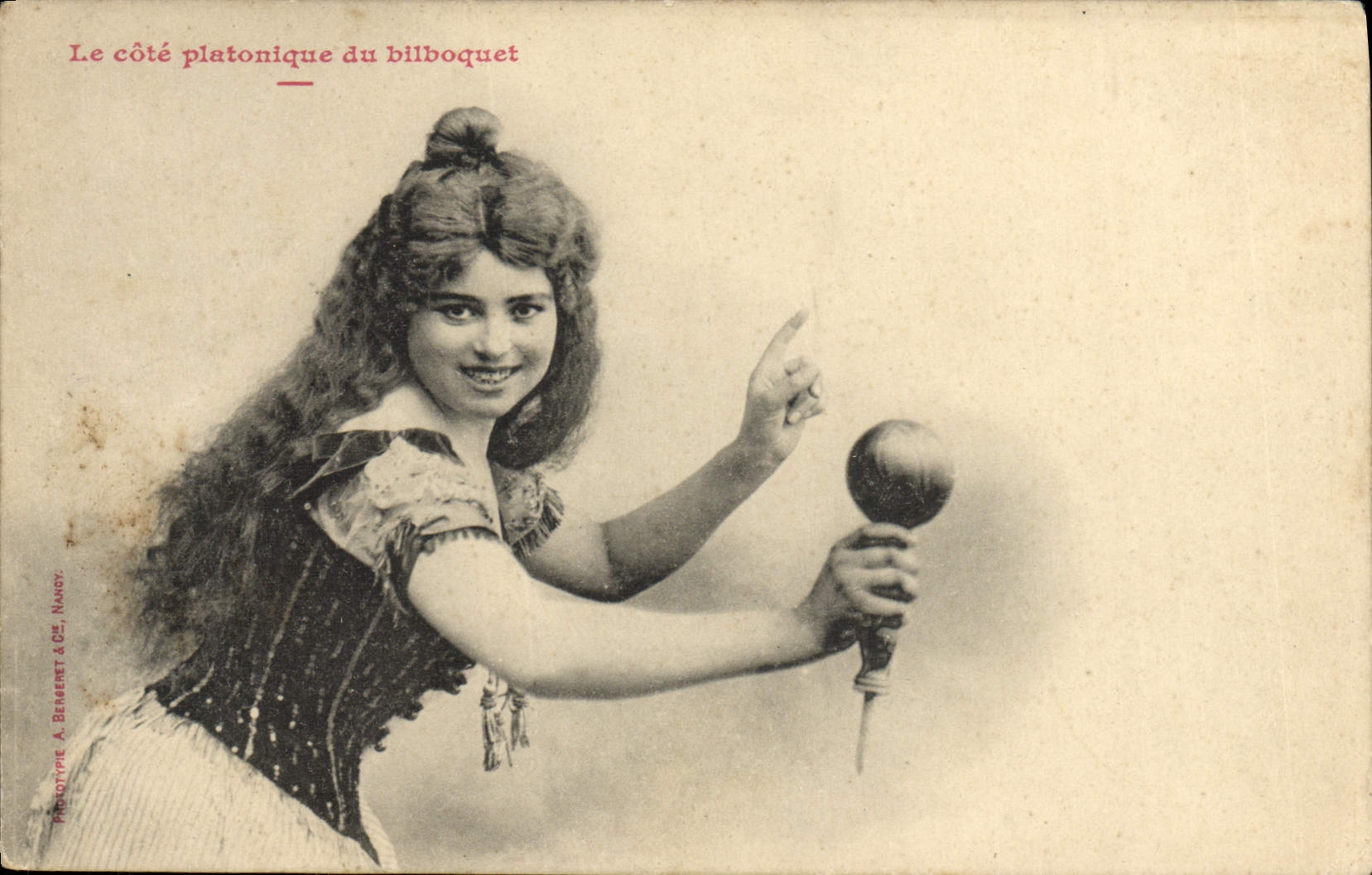VINTAGE POSTCARD Fantaisie Woman dimensions It platonic cup-and-ball