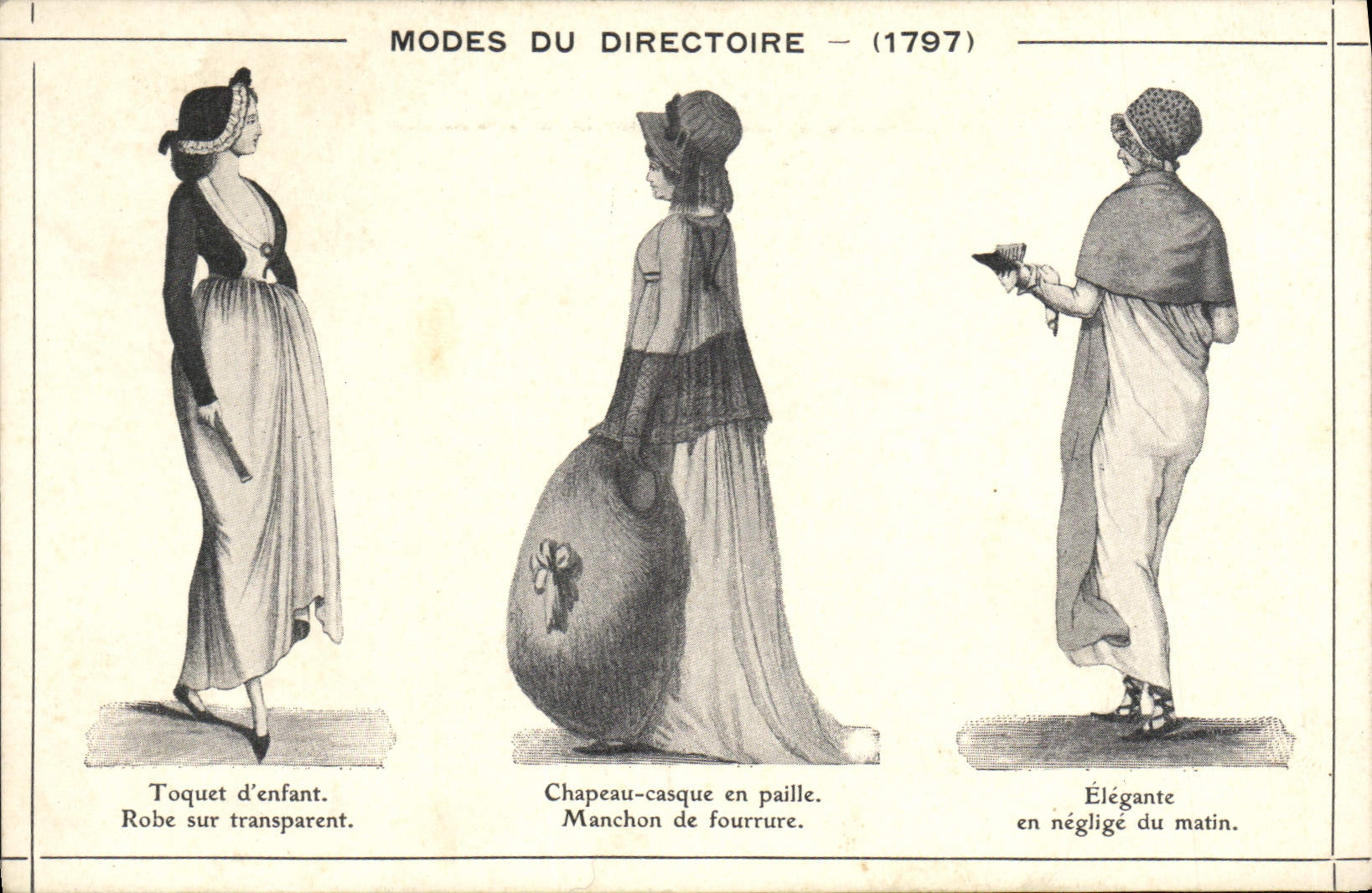 VINTAGE POSTCARD Fantasy Women Modes of the Directory 1797