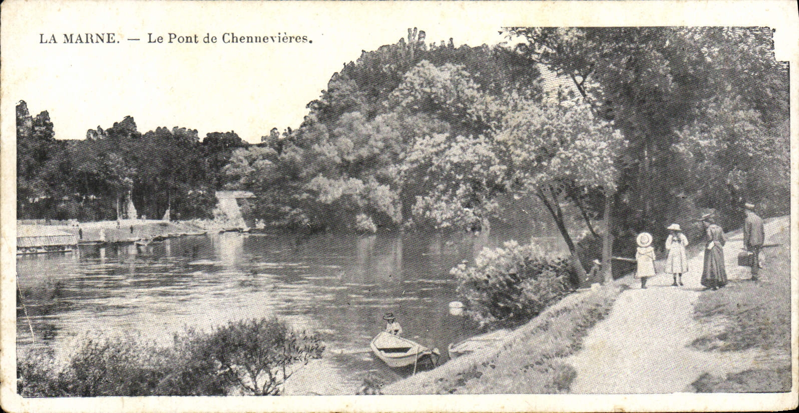 CPA La Marne Le pont de Chennevieres 