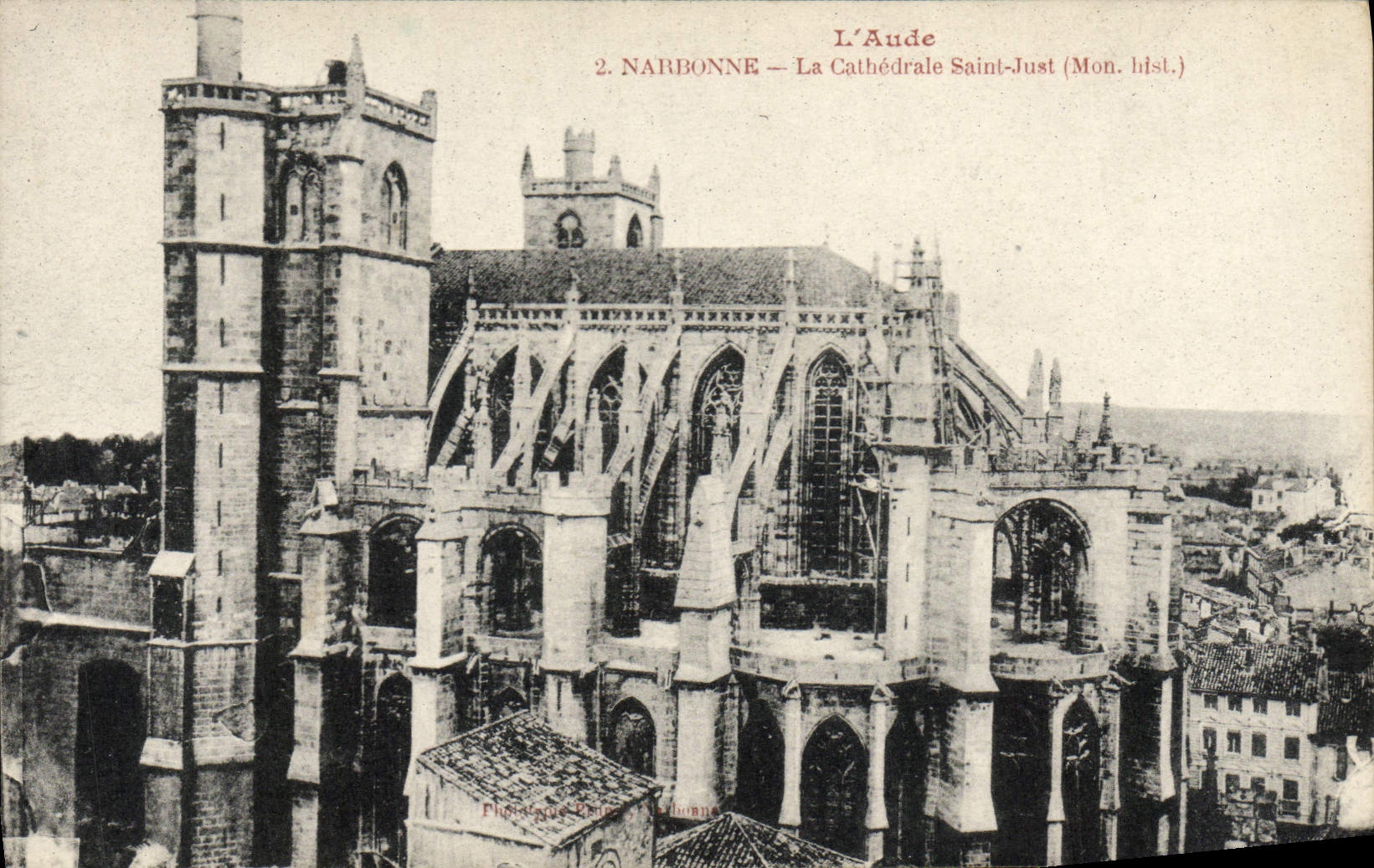 POSTAL de la VENDIMIA el Aude Narbonne la catedral santa apenas