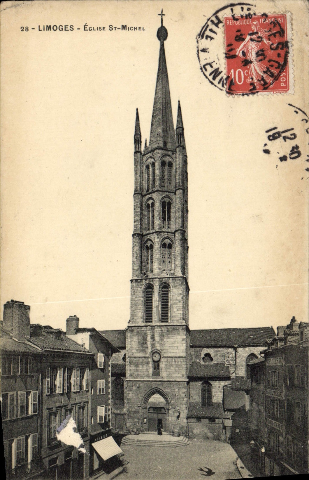 VINTAGE POSTCARD Limoges Church Sr Michel