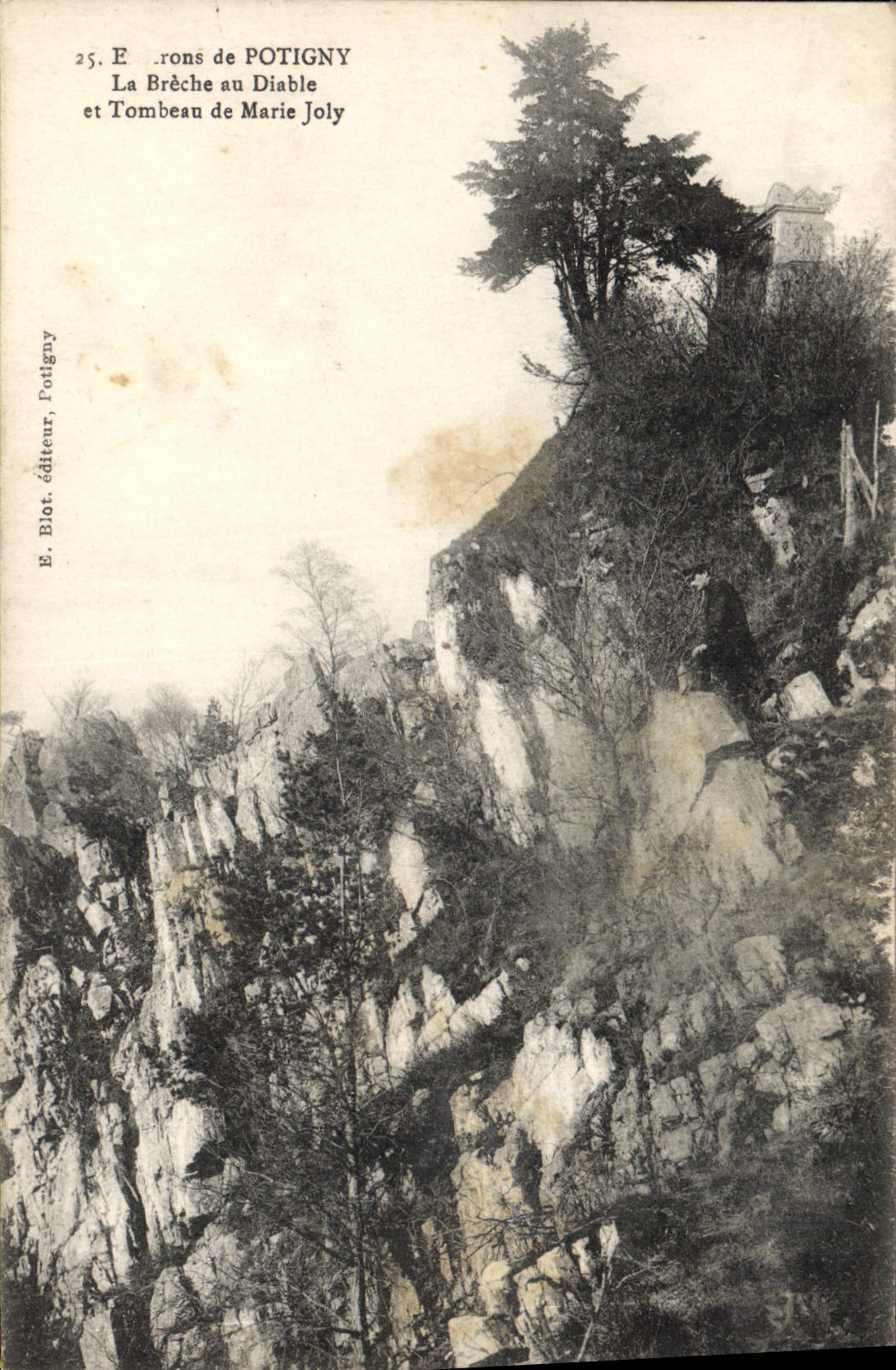 VINTAGE POSTCARD Surroundings of Potigny the Breach To the Devil Tomb Of Marie Jolly