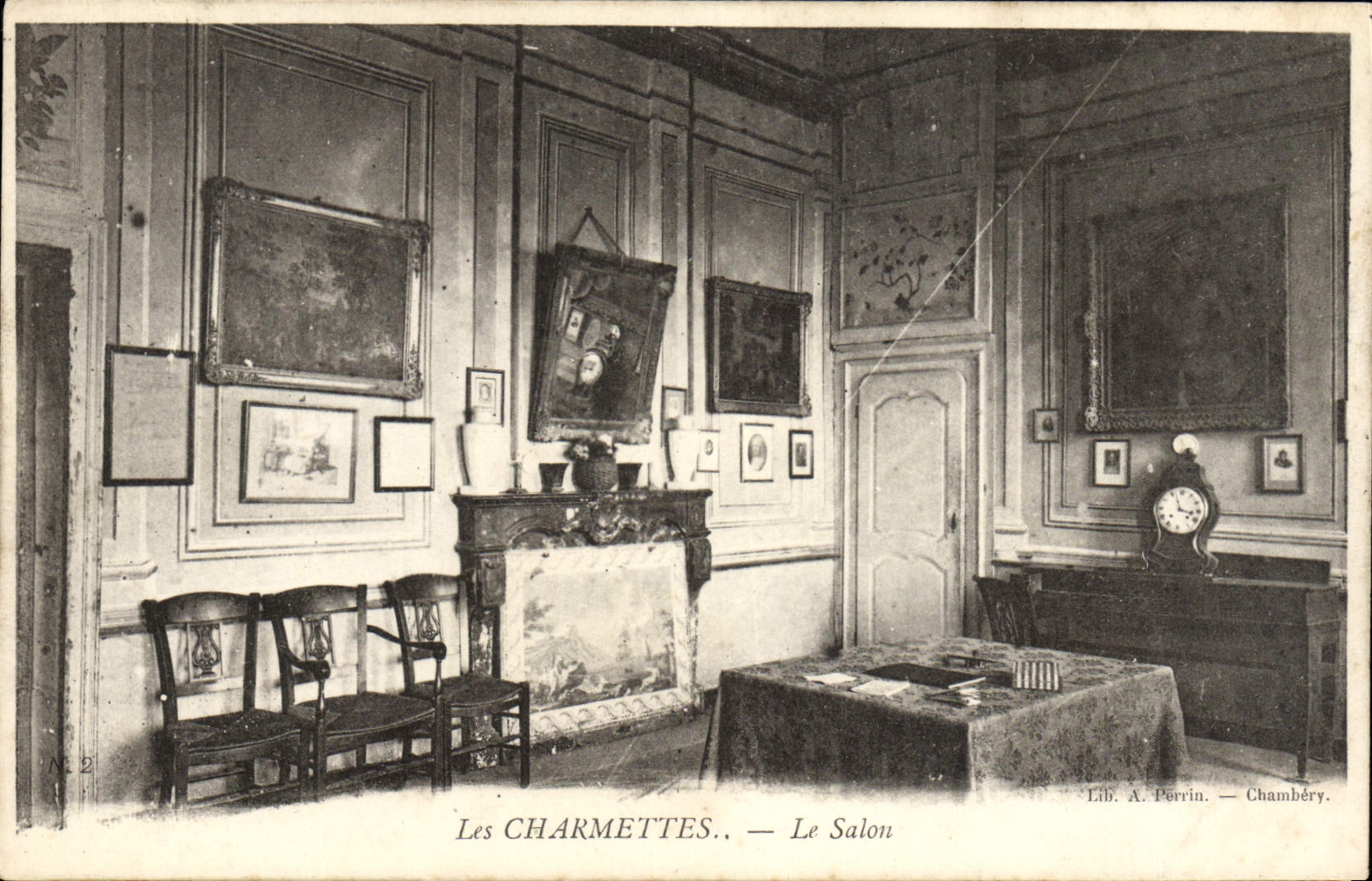 VINTAGE POSTCARD Charmettes the Living room