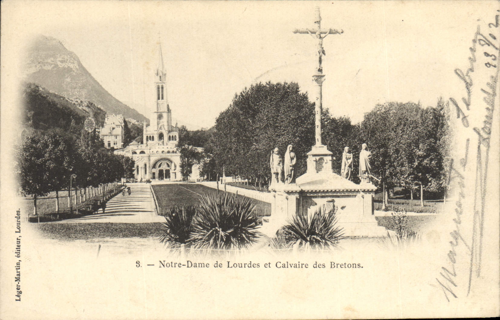 VINTAGE POSTCARD Notre Dame De Lourdes And Martyrdom Of the Breton ones