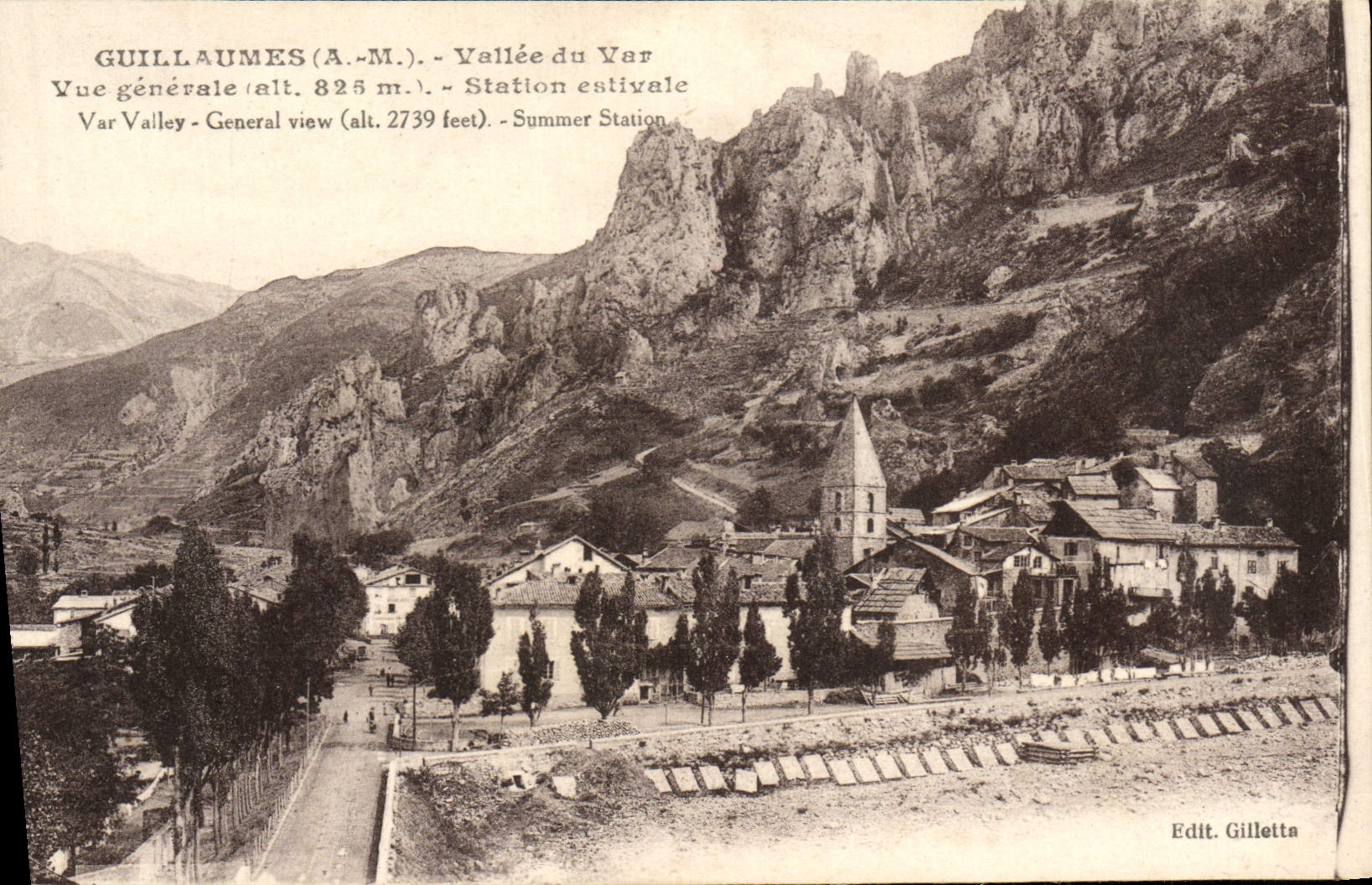 VINTAGE POSTCARD Rabbets Valley Of the VAr Seen General Estival Station