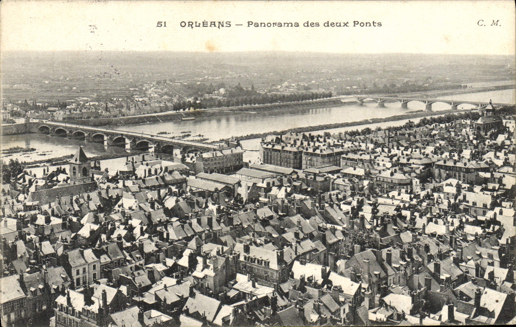 CPA Orleans Panorama Des Deux Ponts