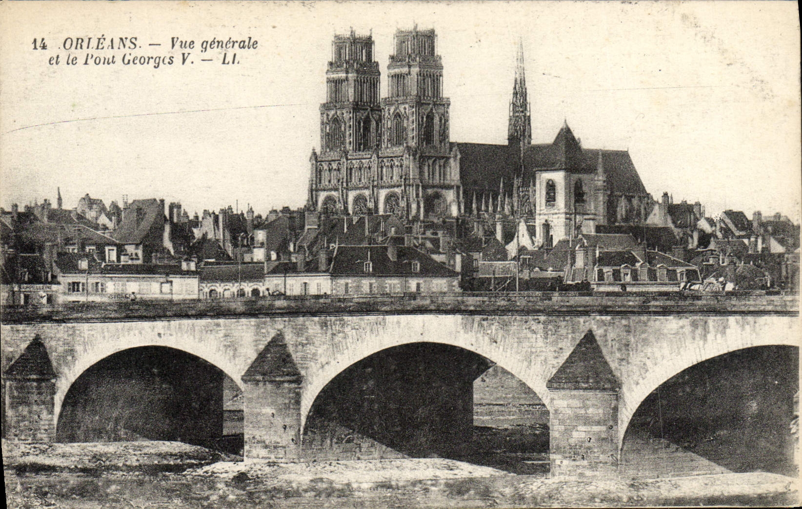 Opinión y el puente Jorte de Orleans de la POSTAL de la VENDIMIA V