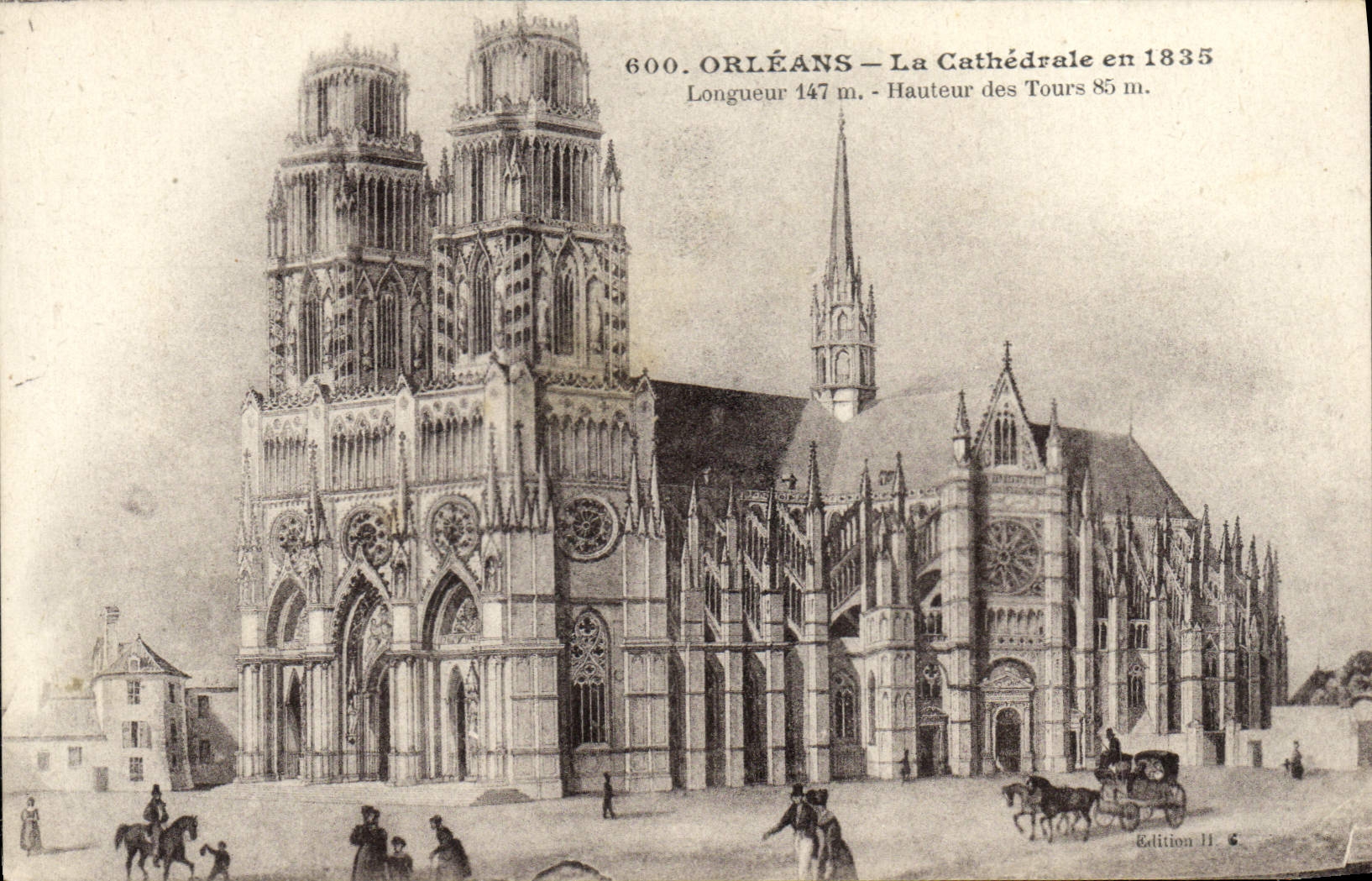CPA Orleans La Cathedrale en 1835