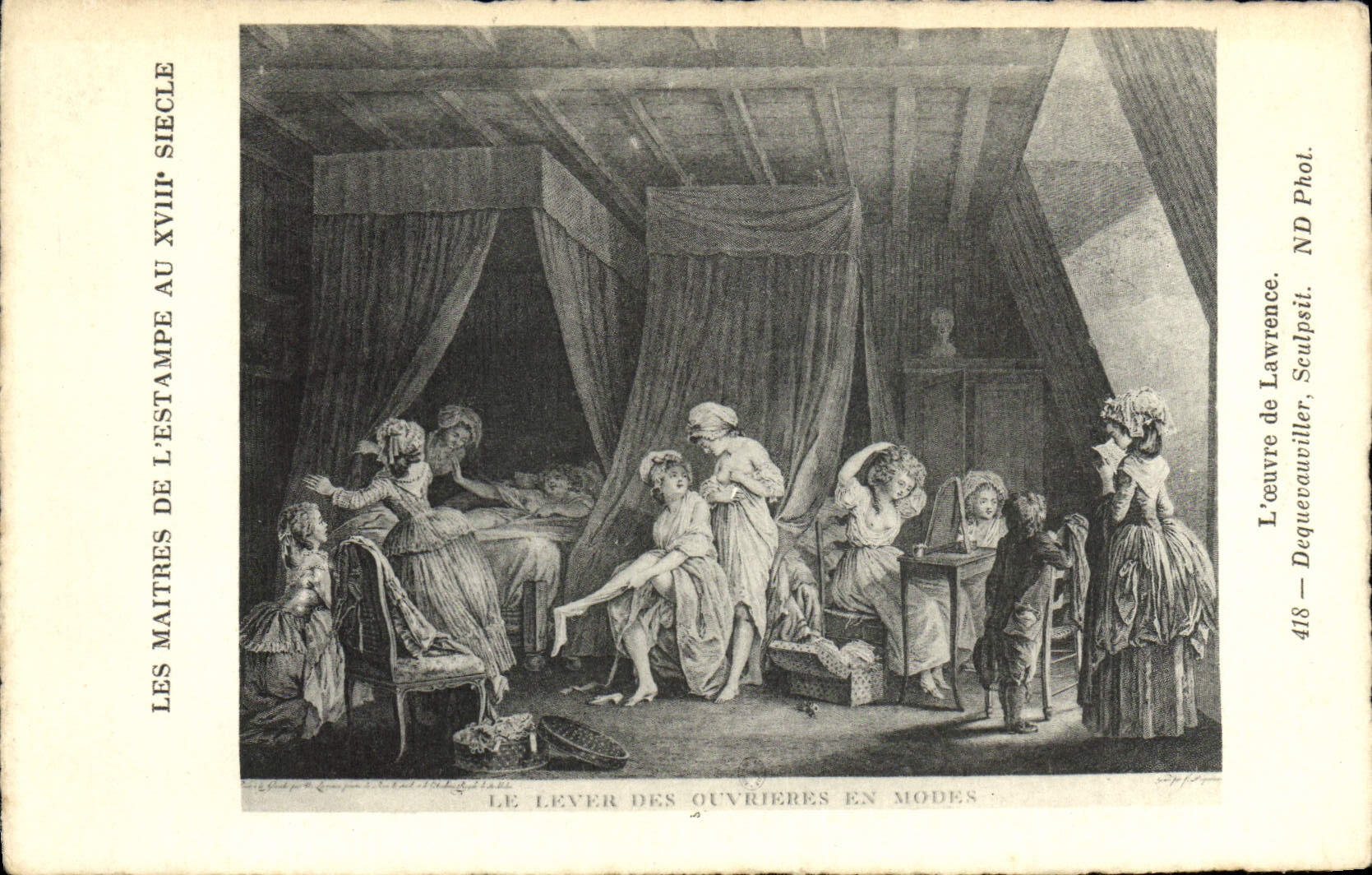 CPA Fantaisie Les maitres de l'estampe au 18eme Lawrence Dequevauviller 
