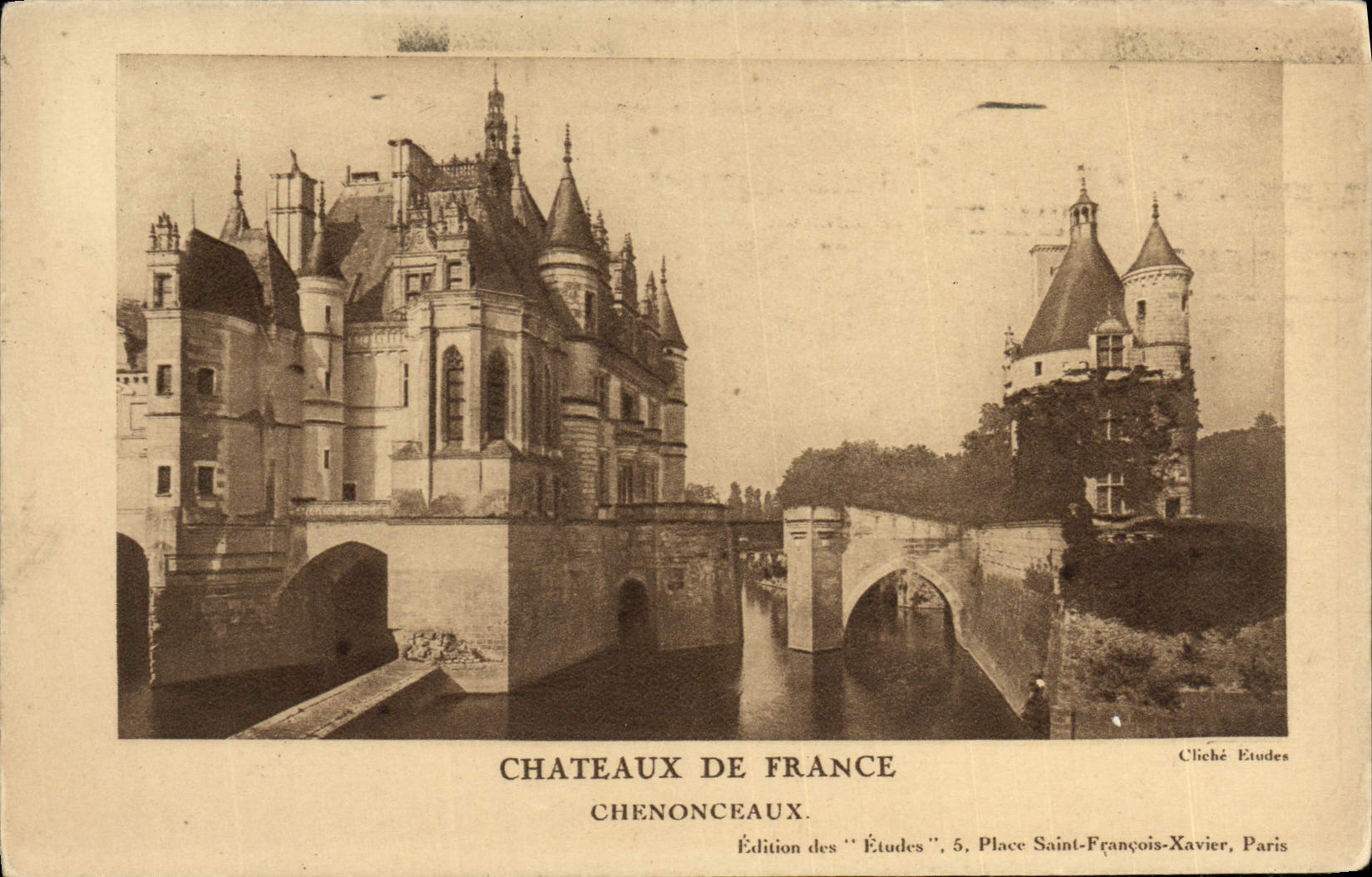 Castillos de la POSTAL de la VENDIMIA de Chenonceaux Francia