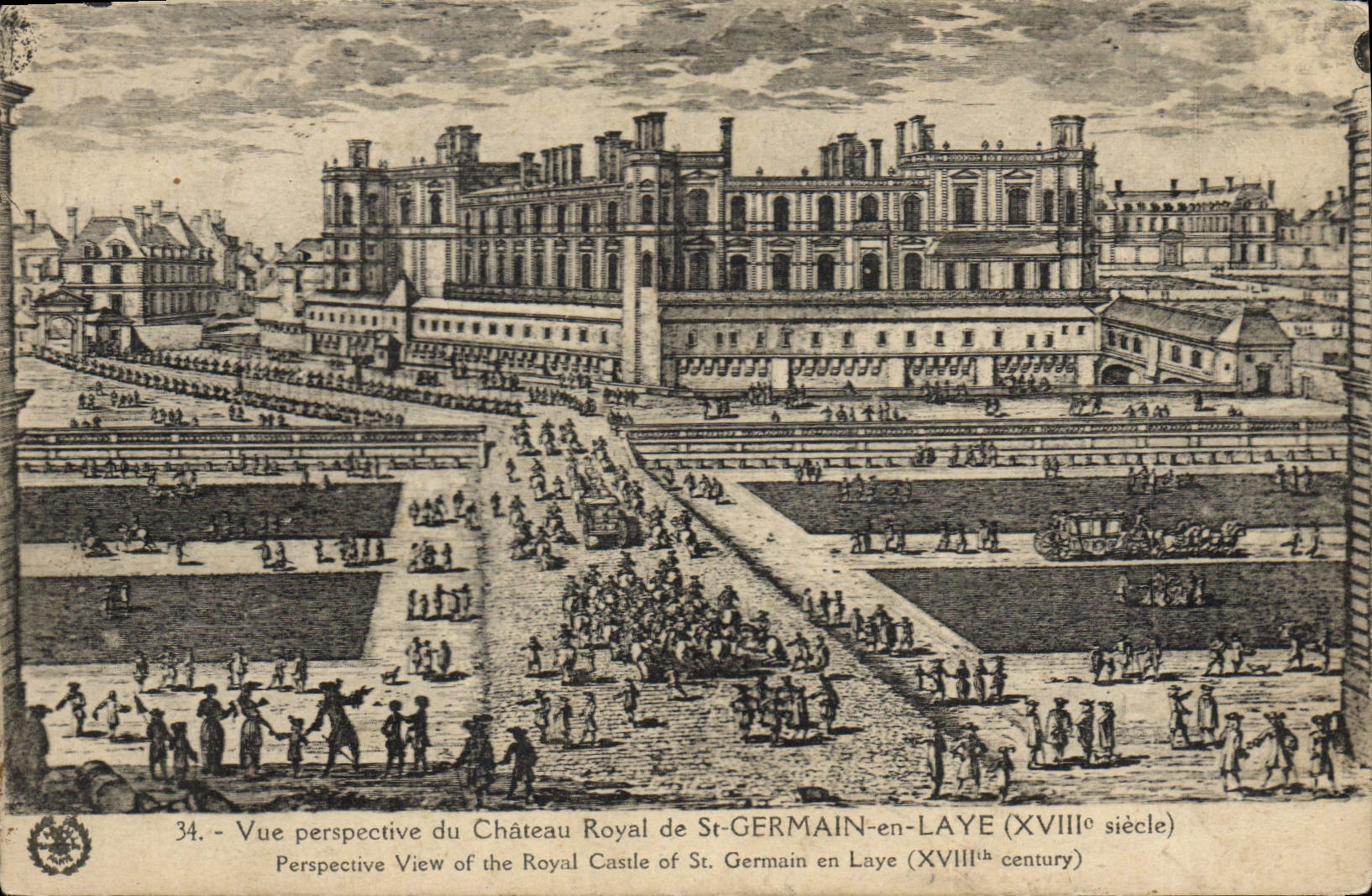 VINTAGE POSTCARD German St in Bush hammer Seen Perspective of the Royal Castle